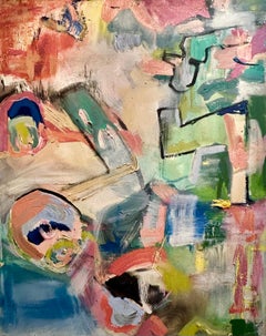 Frammenti. Pittura ad olio astratta espressionista contemporanea con una palette di colori vibranti