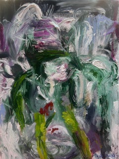 Pintura abstracta floral contemporánea, Flores de armería