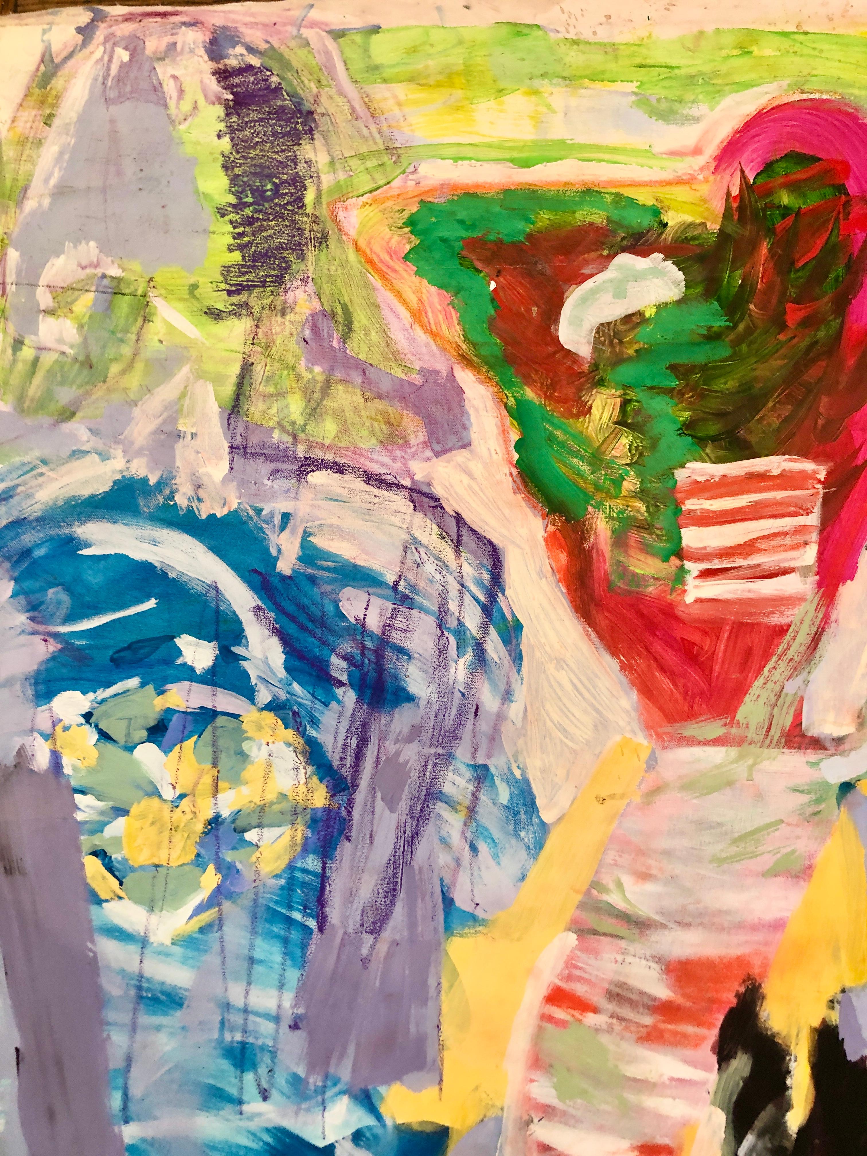 Insonnia: Pittura ad olio contemporanea astratta e colorata - Painting di Alysha Grace Marko