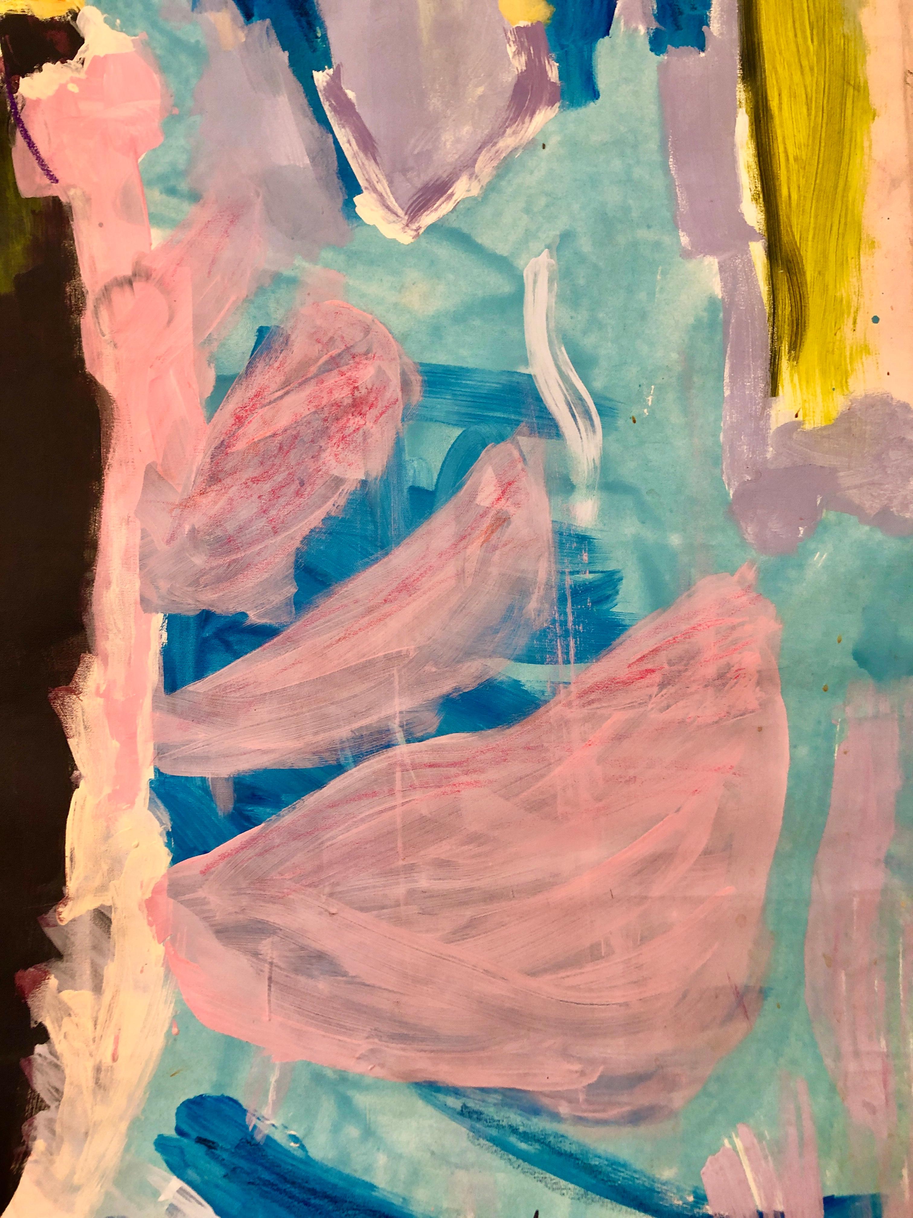 Insonnia: Pittura ad olio contemporanea astratta e colorata - Abstract Painting Grigio di Alysha Grace Marko