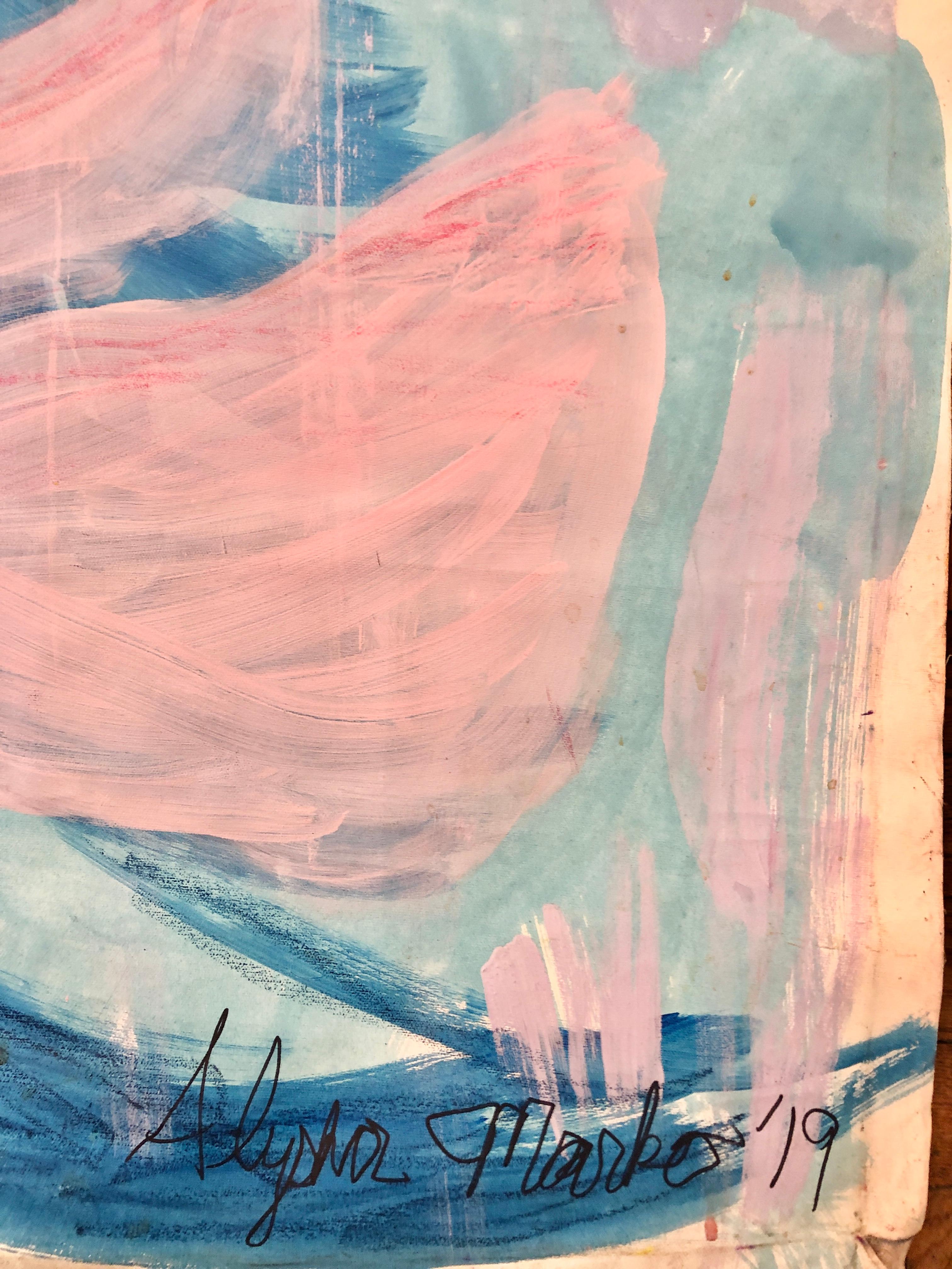 Insonnia: Pittura ad olio contemporanea astratta e colorata in vendita 1