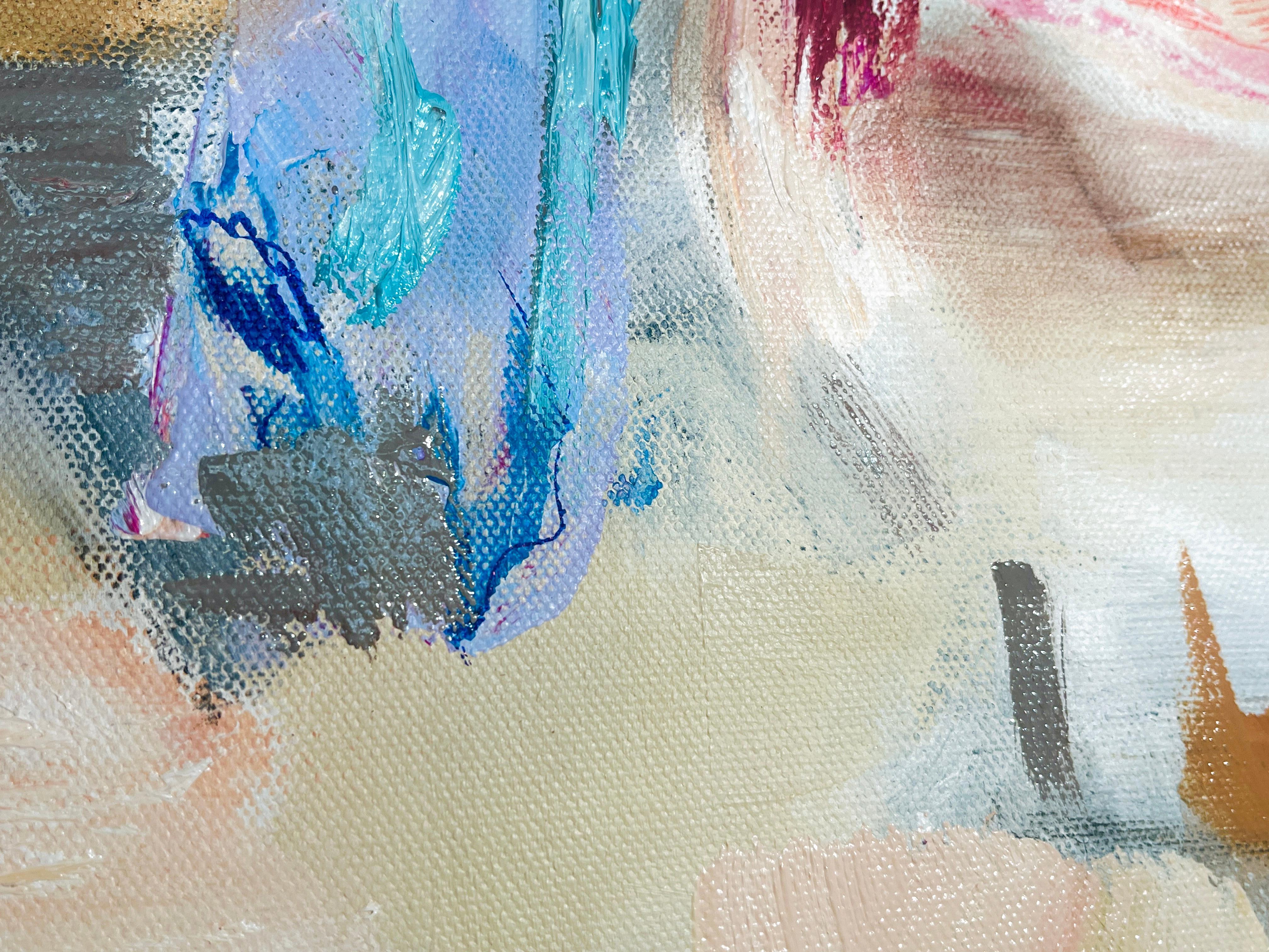 Come le ali di una colomba 2: pittura astratta contemporanea, acrilico e carboncino - Painting di Alysha Grace Marko