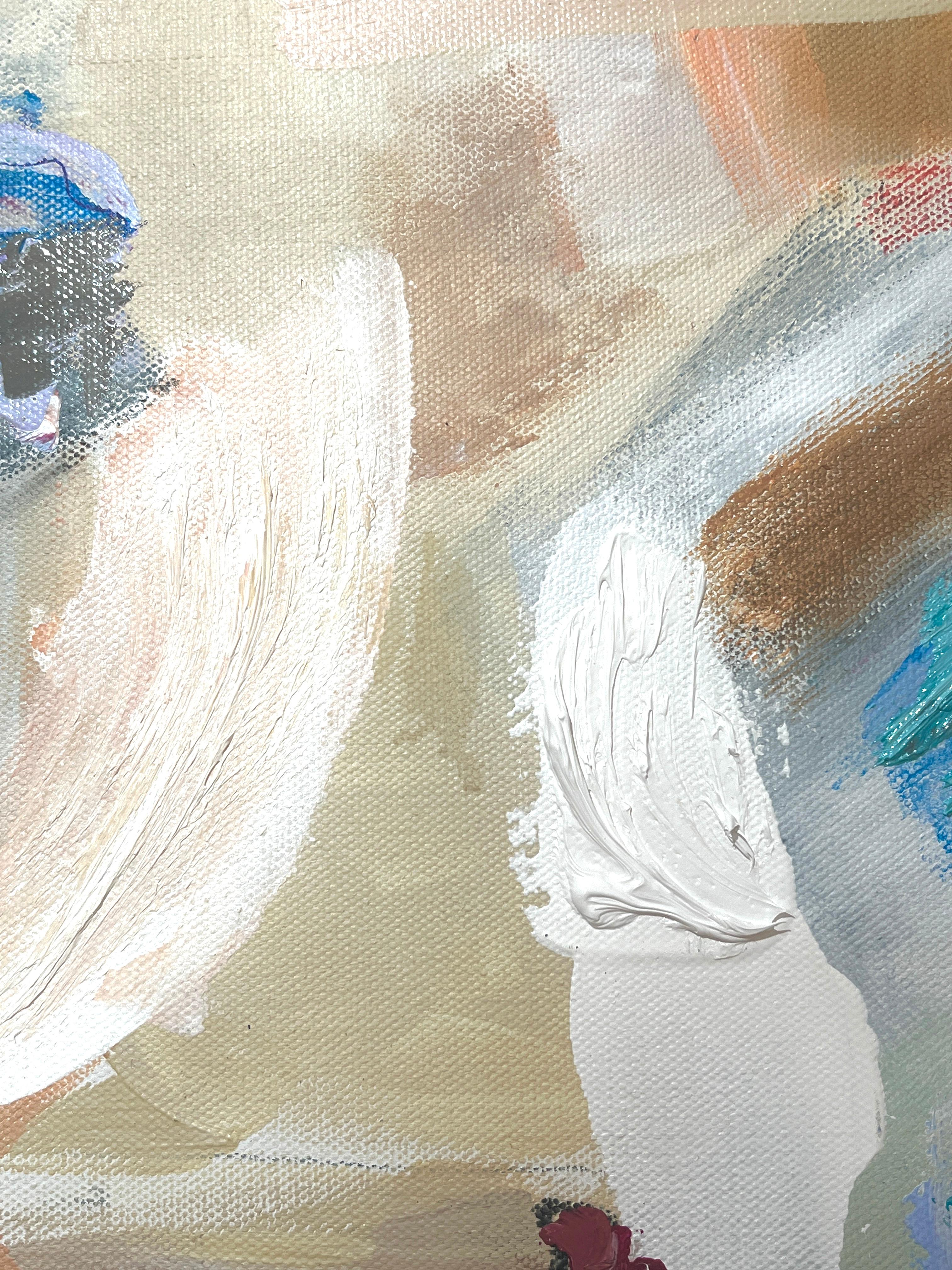 Like The Wings of A Dove dà il via al 2023 con un'audace disposizione di colori spalmati su uno sfondo marrone, ispirato alle spiagge di Palm Beach, in Florida. Questo pezzo fa parte di una serie di Alysha Marko che comprende altre opere come