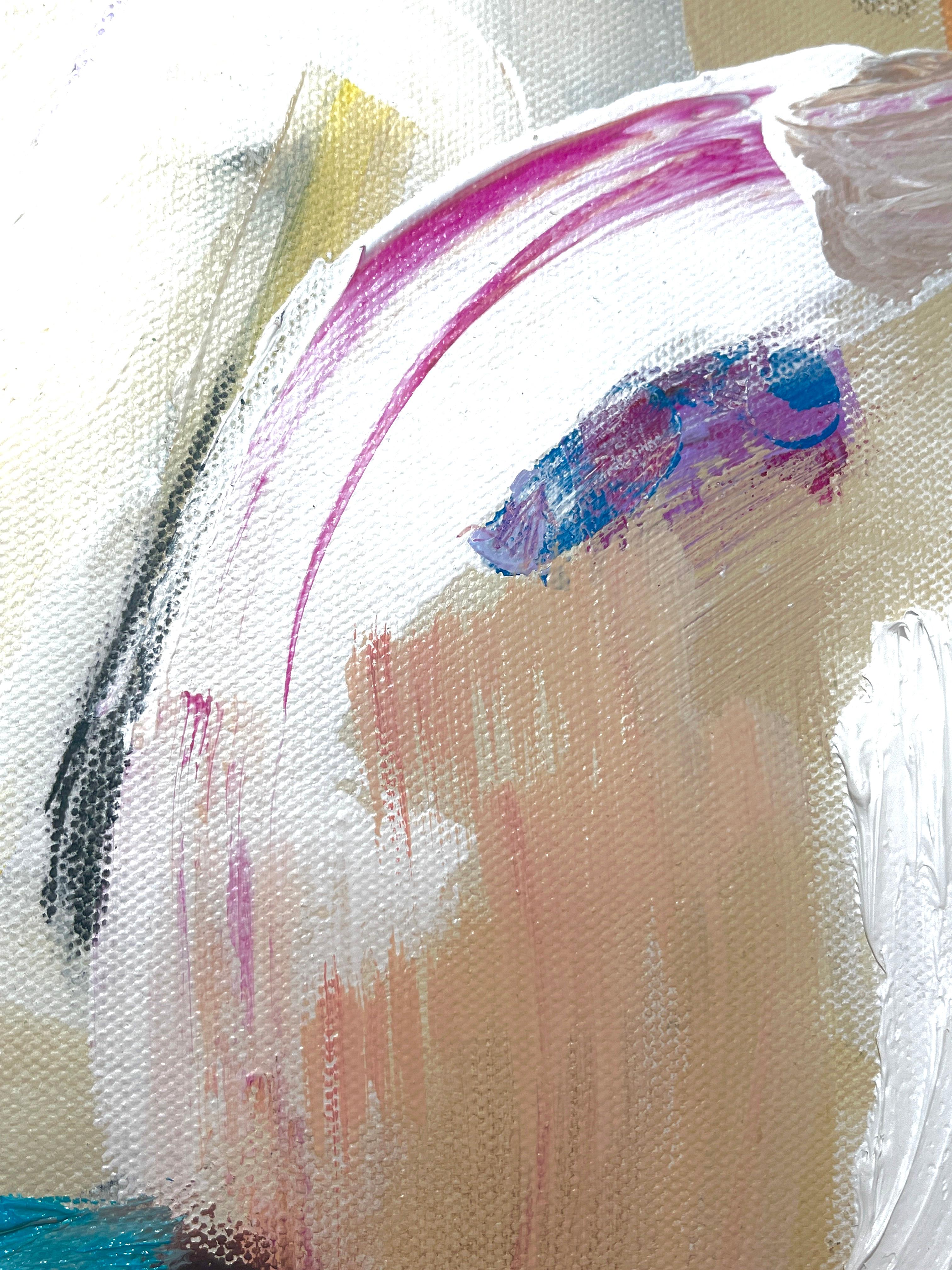 Come le ali di una colomba: pittura astratta contemporanea, acrilico e carboncino - Abstract Painting Marrone di Alysha Grace Marko