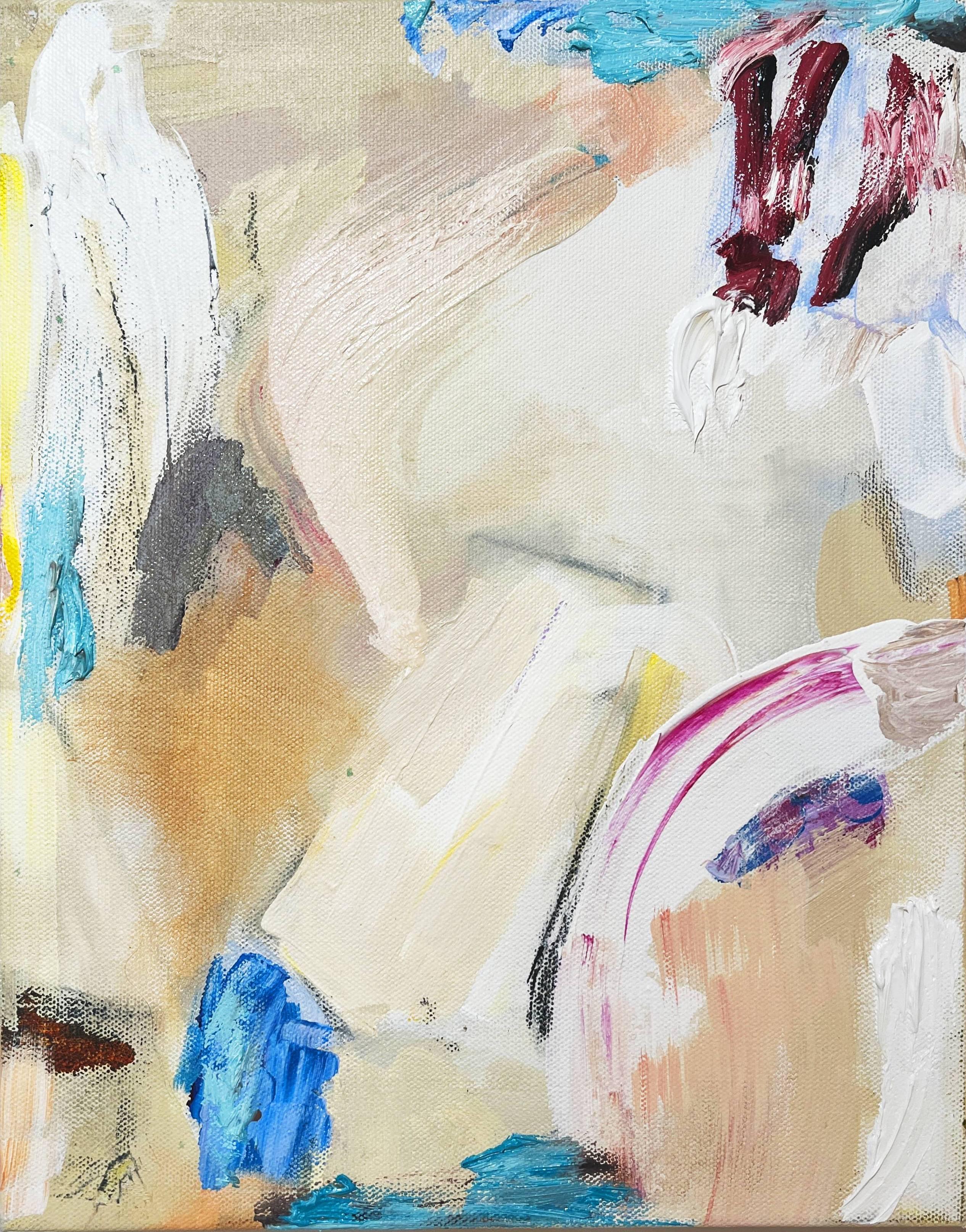 Abstract Painting di Alysha Grace Marko - Come le ali di una colomba: pittura astratta contemporanea, acrilico e carboncino