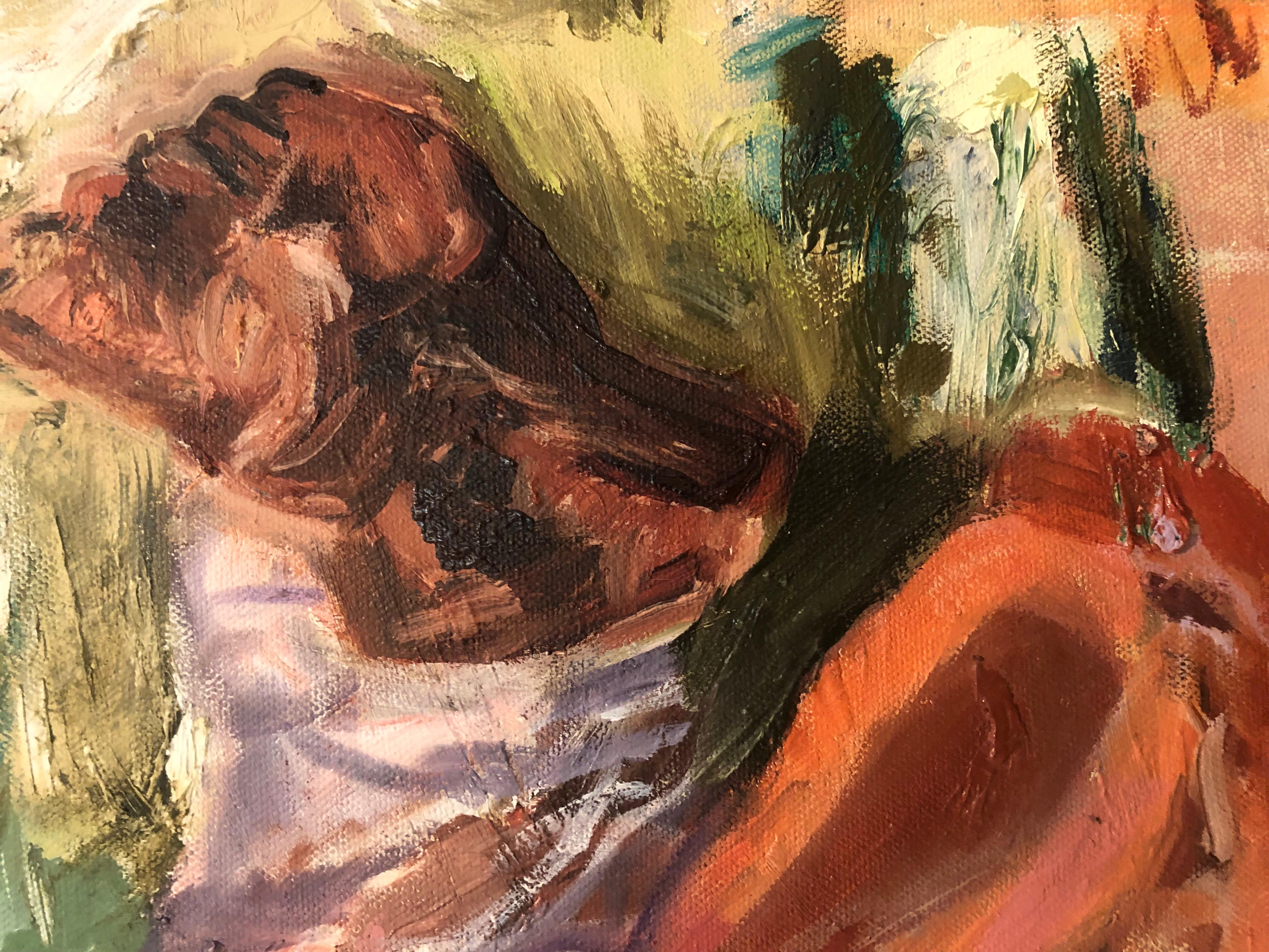 Quadro astratto neutro su tela: Un Rodin al sole in vendita 1