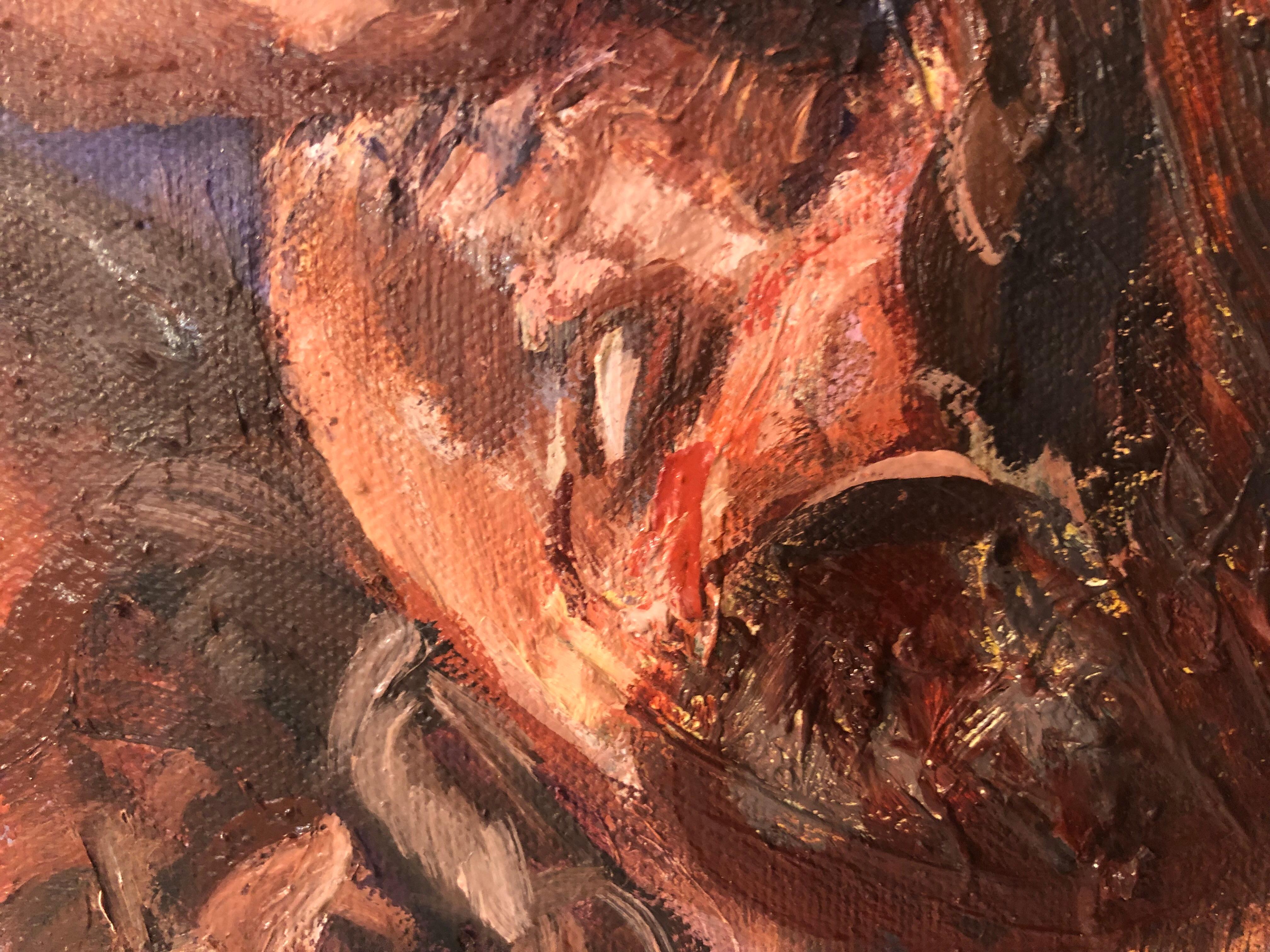 Quadro astratto neutro su tela: Un Rodin al sole in vendita 2