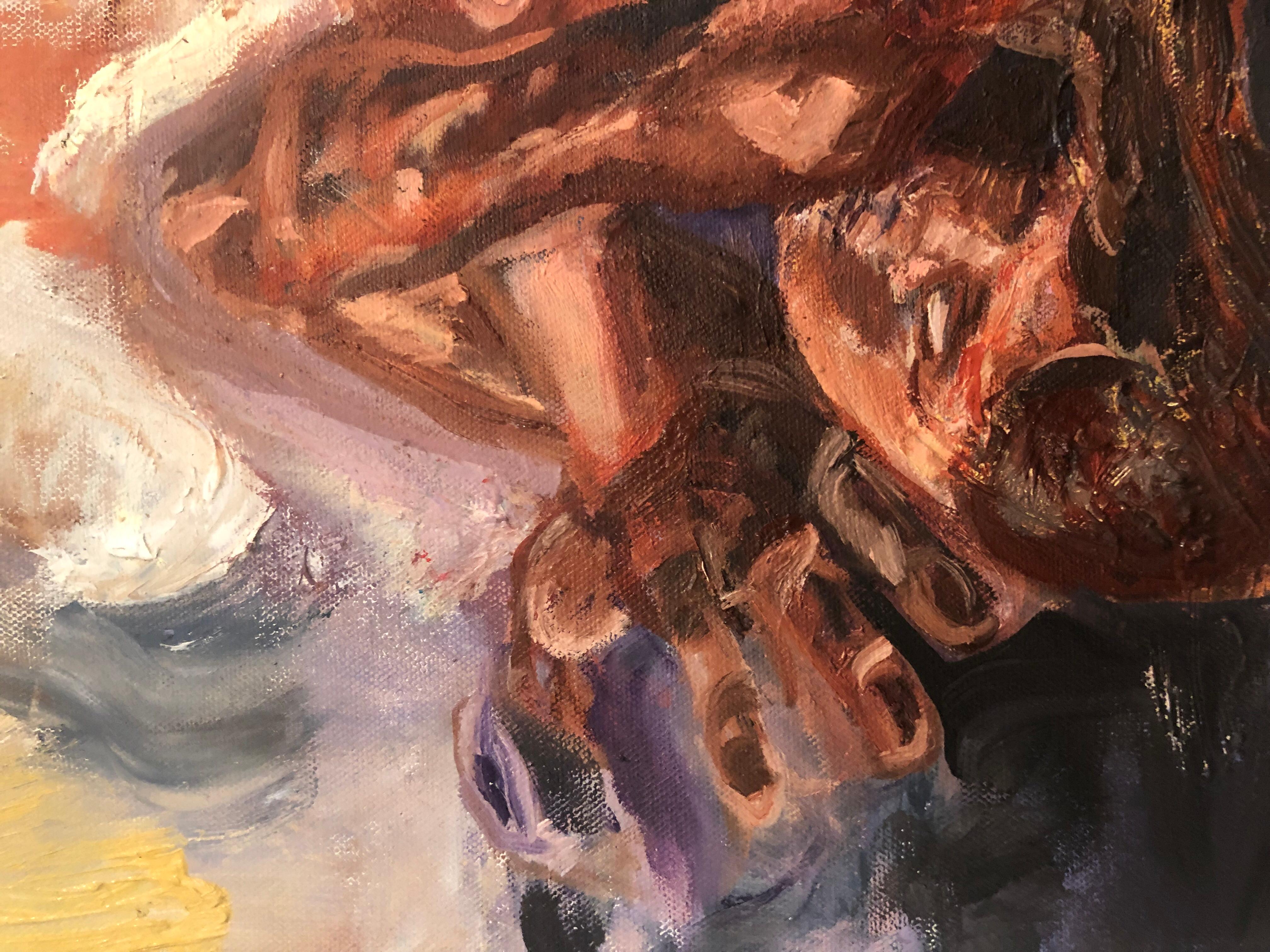 Quadro astratto neutro su tela: Un Rodin al sole in vendita 4