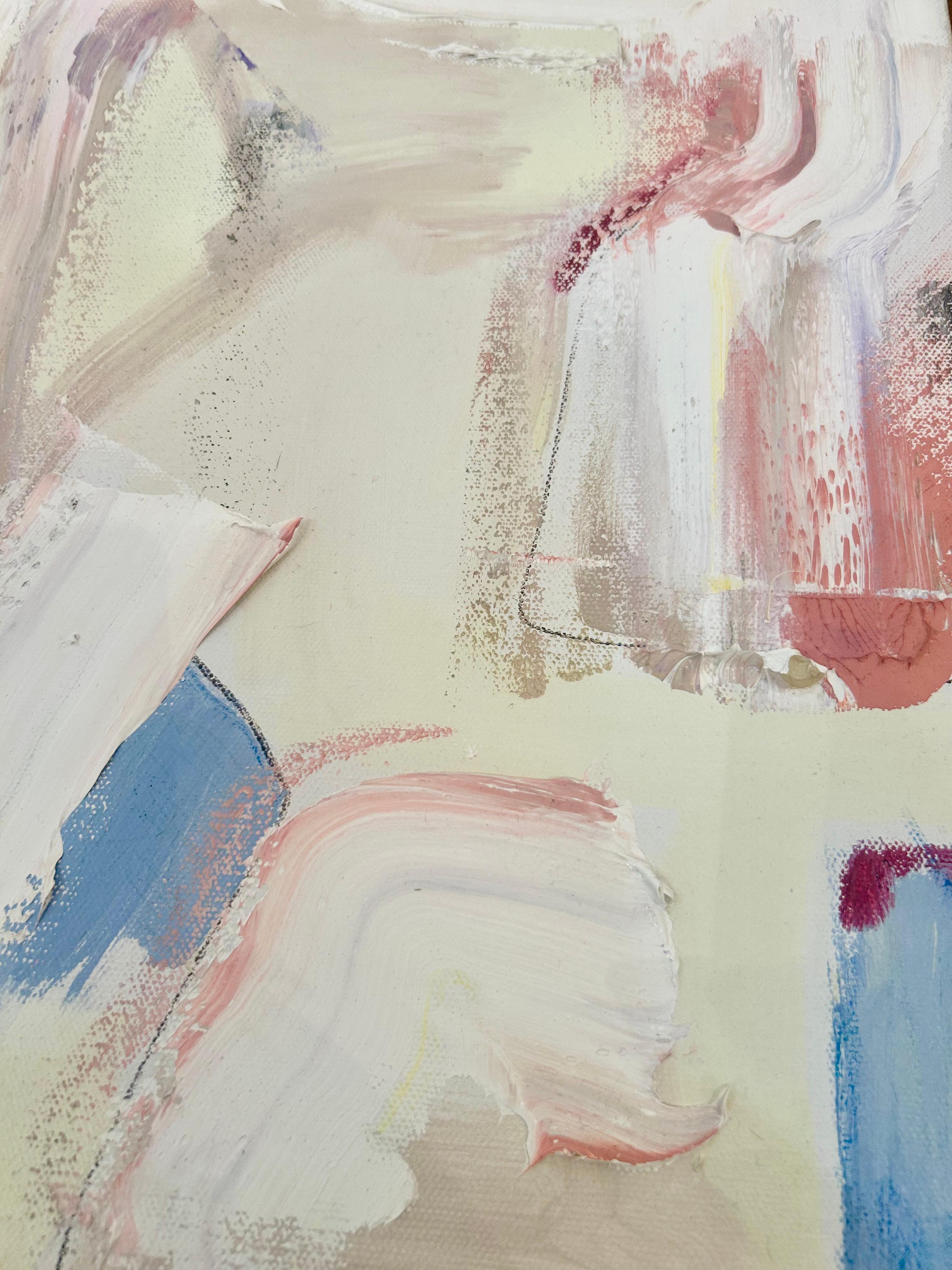 Pittura ad olio astratta neutra dai colori tenui: Stivali da cowboy più uno - Painting di Alysha Grace Marko