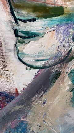 The Search, Abstract Painting in Impasto, 47x47 Inches, New