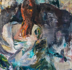 The Search, Abstract Painting in Impasto, 47x47 Inches, New