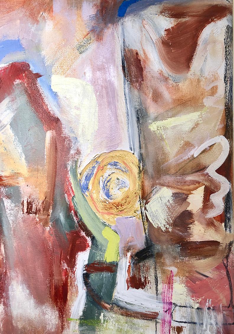 Cheval sauvage. Peinture à l'huile abstraite expressionniste contemporaine, palette de pastels - Painting de Alysha Grace Marko