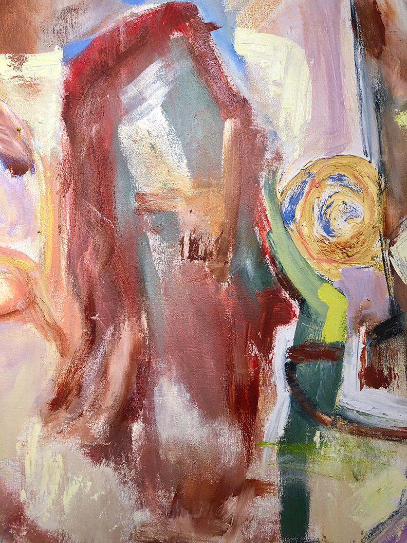 
 Peinture à l'huile monochromatique contemporaine expressionniste abstraite et palette de tons de terre par Alysha Grace Marko. 
