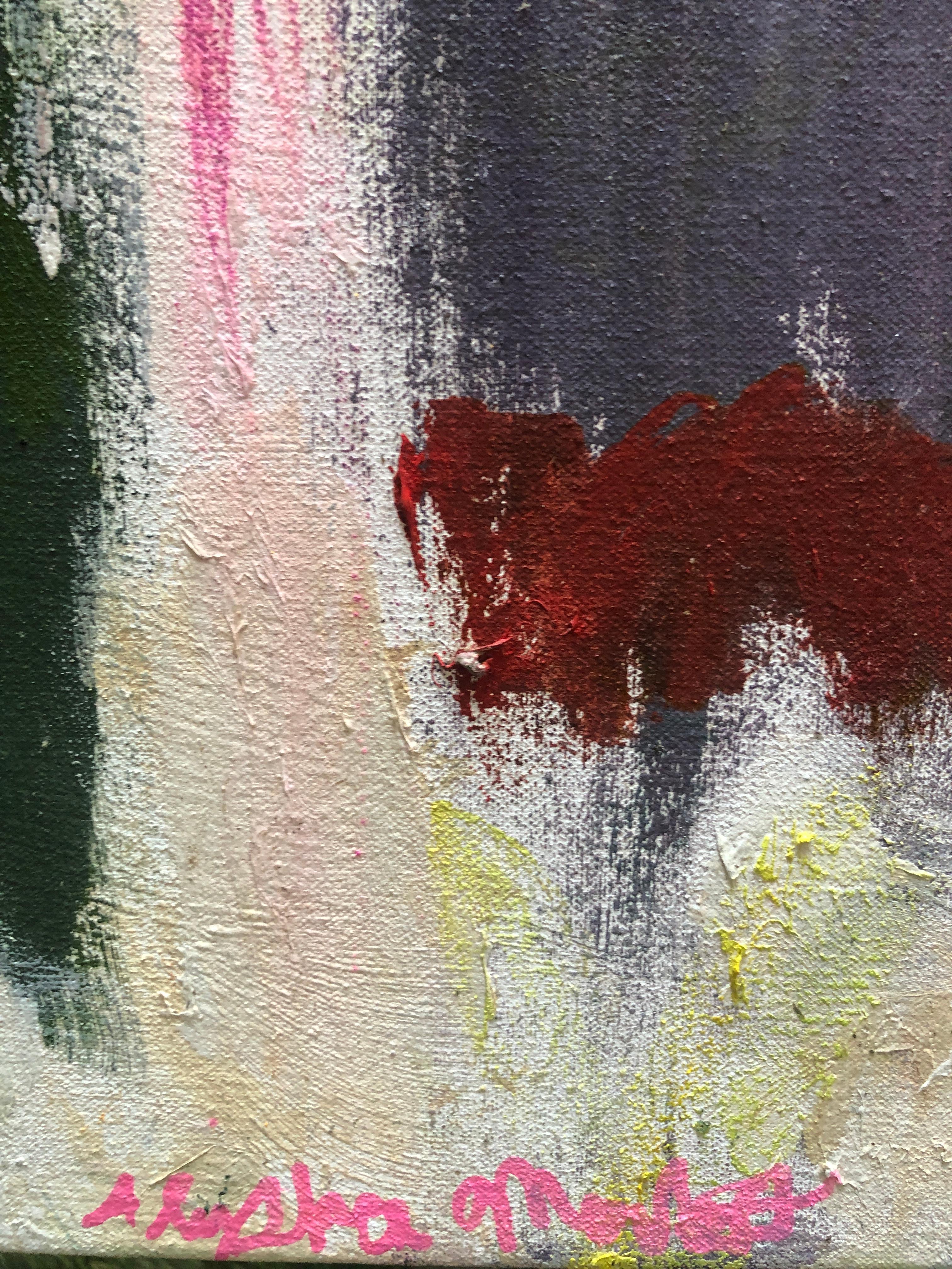 Cheval sauvage. Peinture à l'huile abstraite expressionniste contemporaine, palette de pastels 1