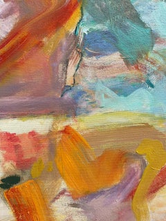 Beach: Abstract Contemporary Soft Pastel Color Pallete Landscape Oil Painting