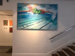 Swimmer: Large Conftemporary Figurative Painting
