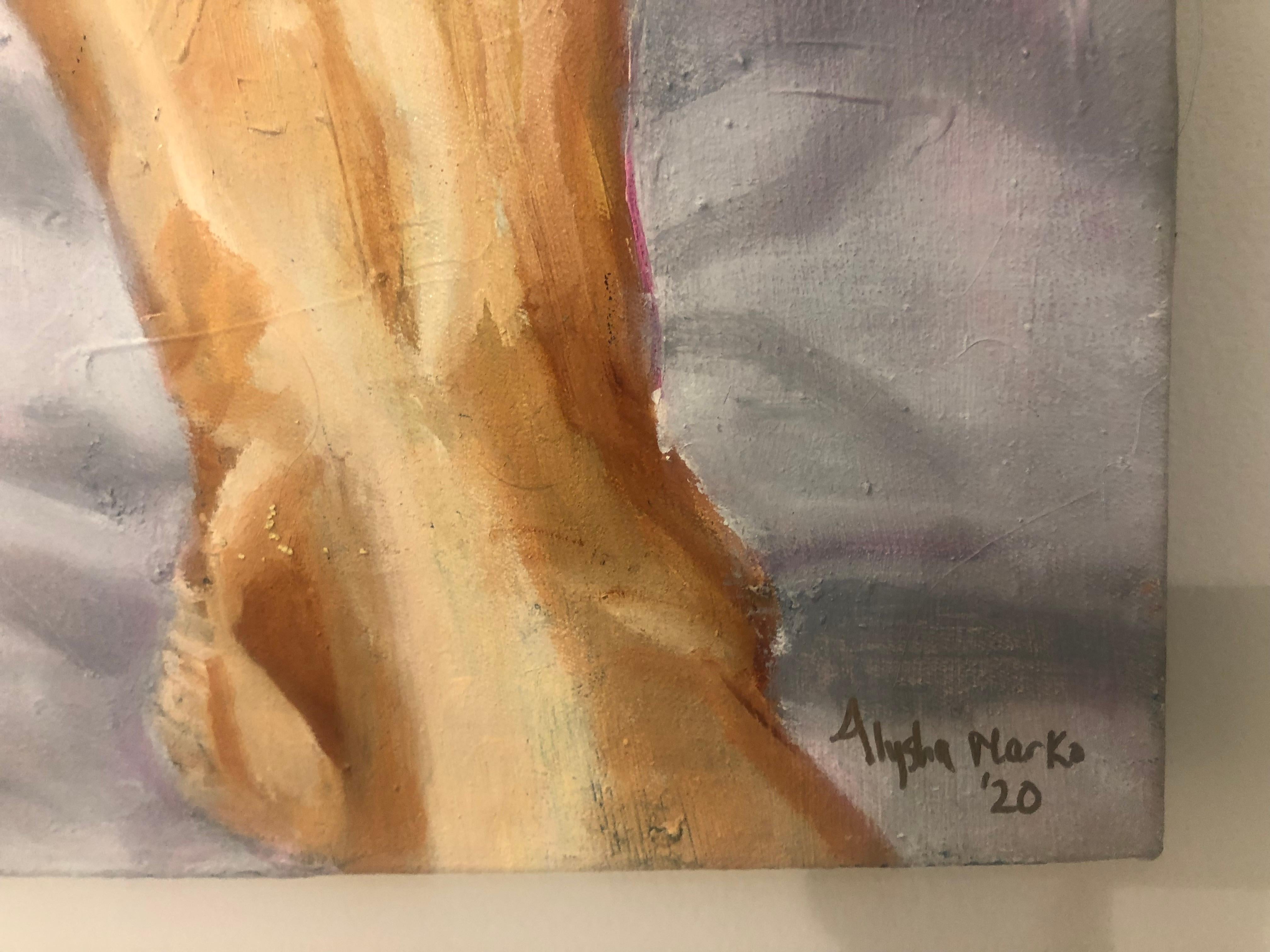 Una cosa codiciada: pintura figurativa abstracta contemporánea de colores vibrantes - Painting de Alysha Grace Marko