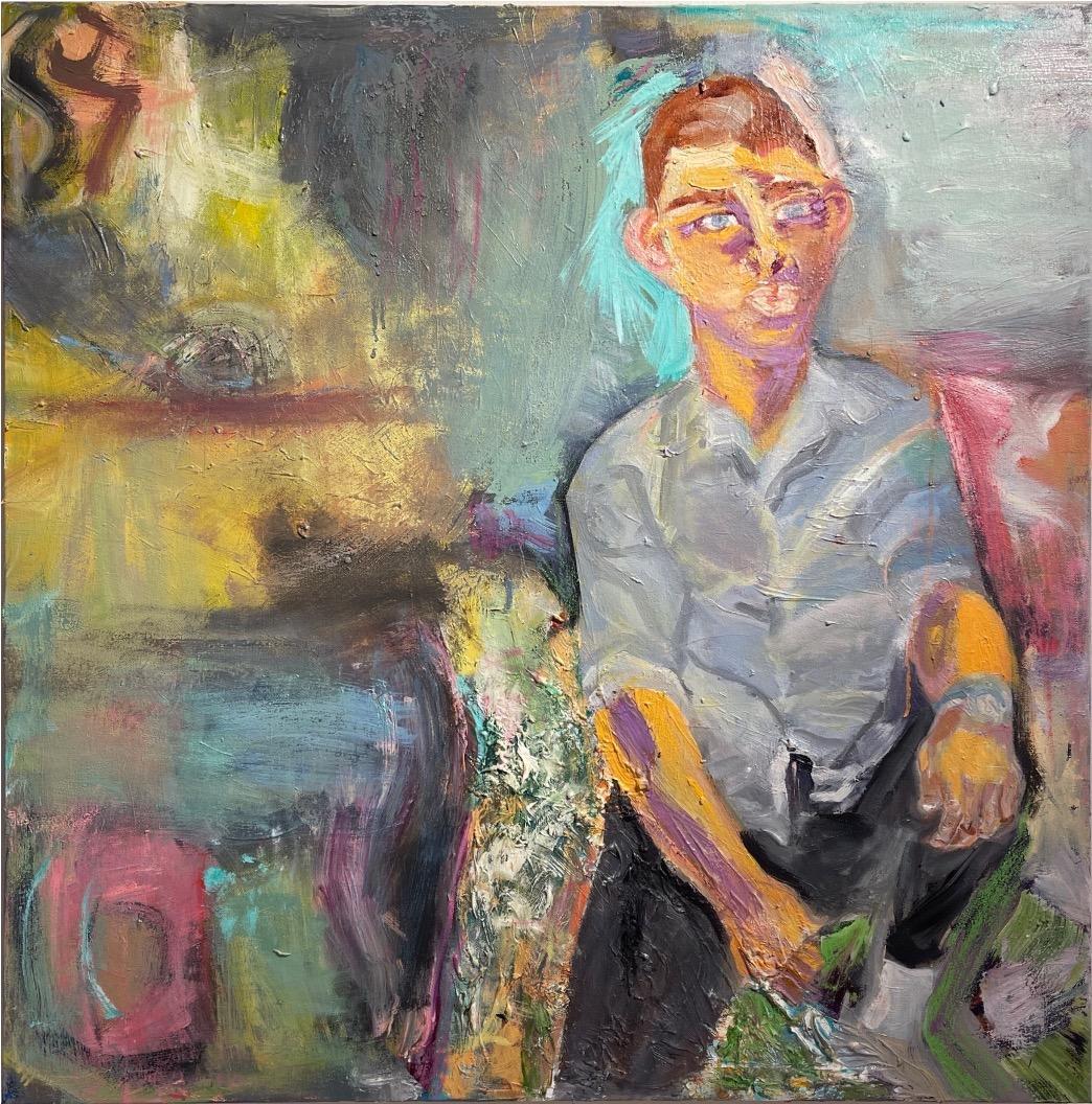 Portrait Painting de Alysha Grace Marko - Ryan: Contemporary Abstract Oil Painting