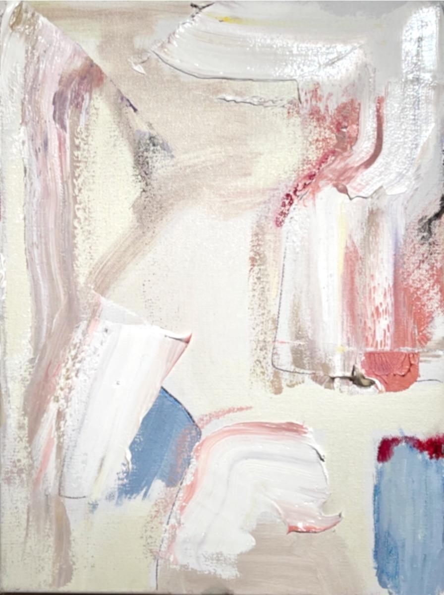 Abstract Painting di Alysha Grace Marko - Stivali da cowboy più uno: tavolozza astratta contemporanea di pittura a olio di piccole dimensioni