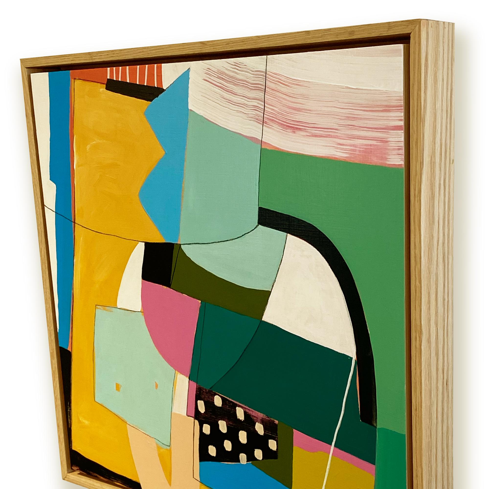 Alyson Borycki is a self-taught artist, creating energetic and playful abstract paintings. Her paintings are inspired by shapes and patterns observed in nature as well as the array of shapes, lines and structures present in urban architectures. The