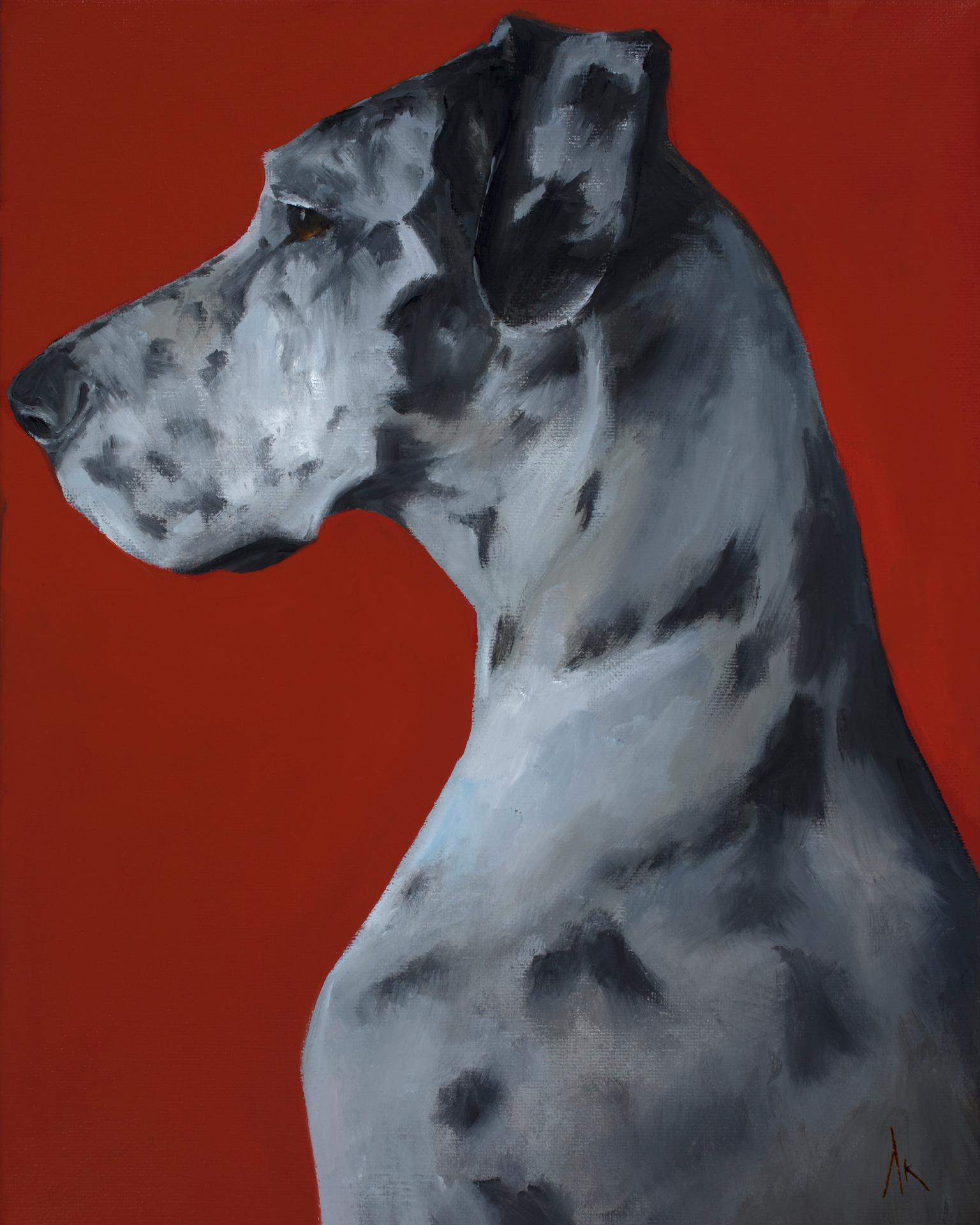 Alyson Kinkade Portrait Painting - Happiness Is... a Merle Dane