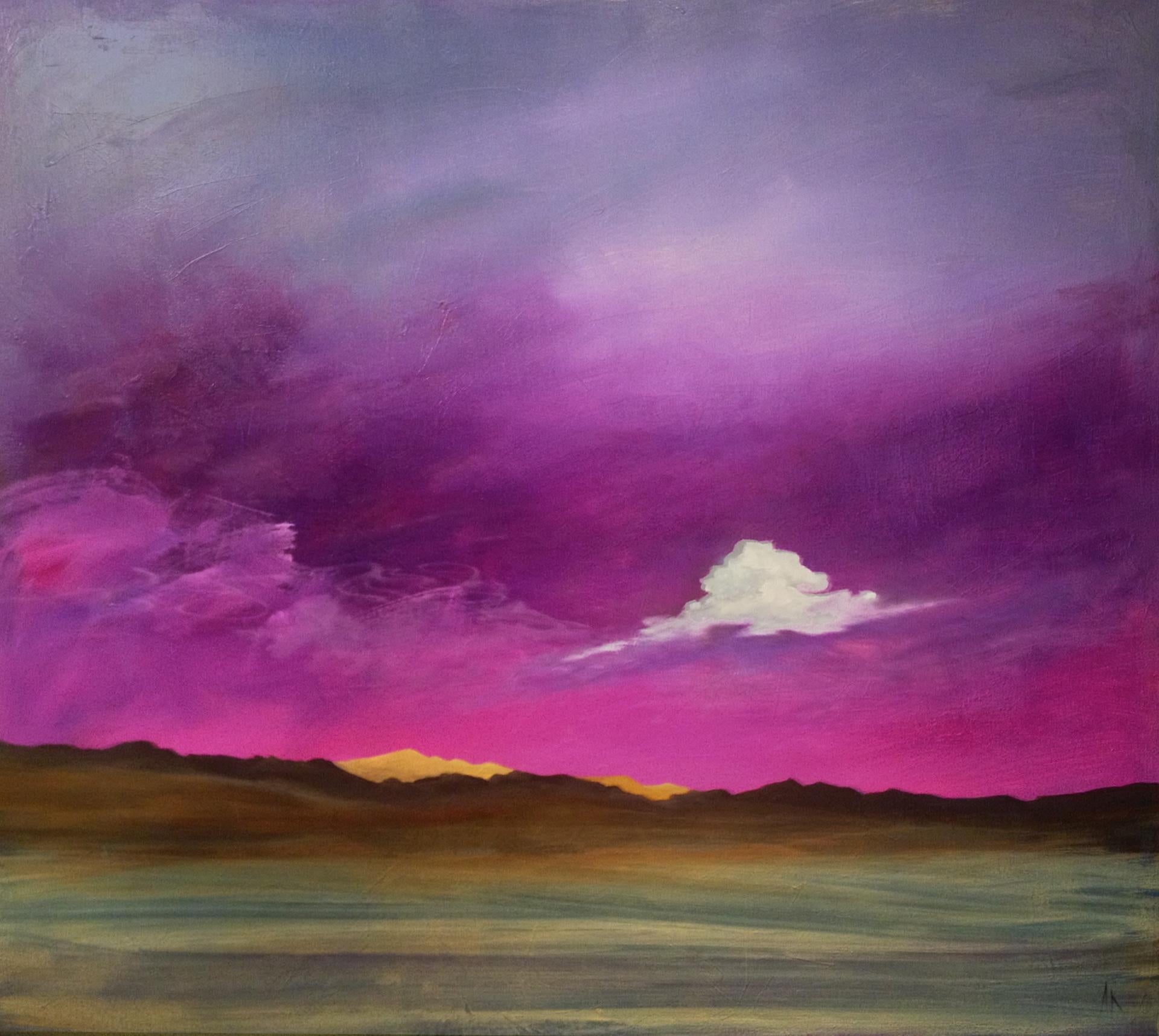 Alyson Kinkade Abstract Painting - Reaching into your Sky, 44x50" oil on linen