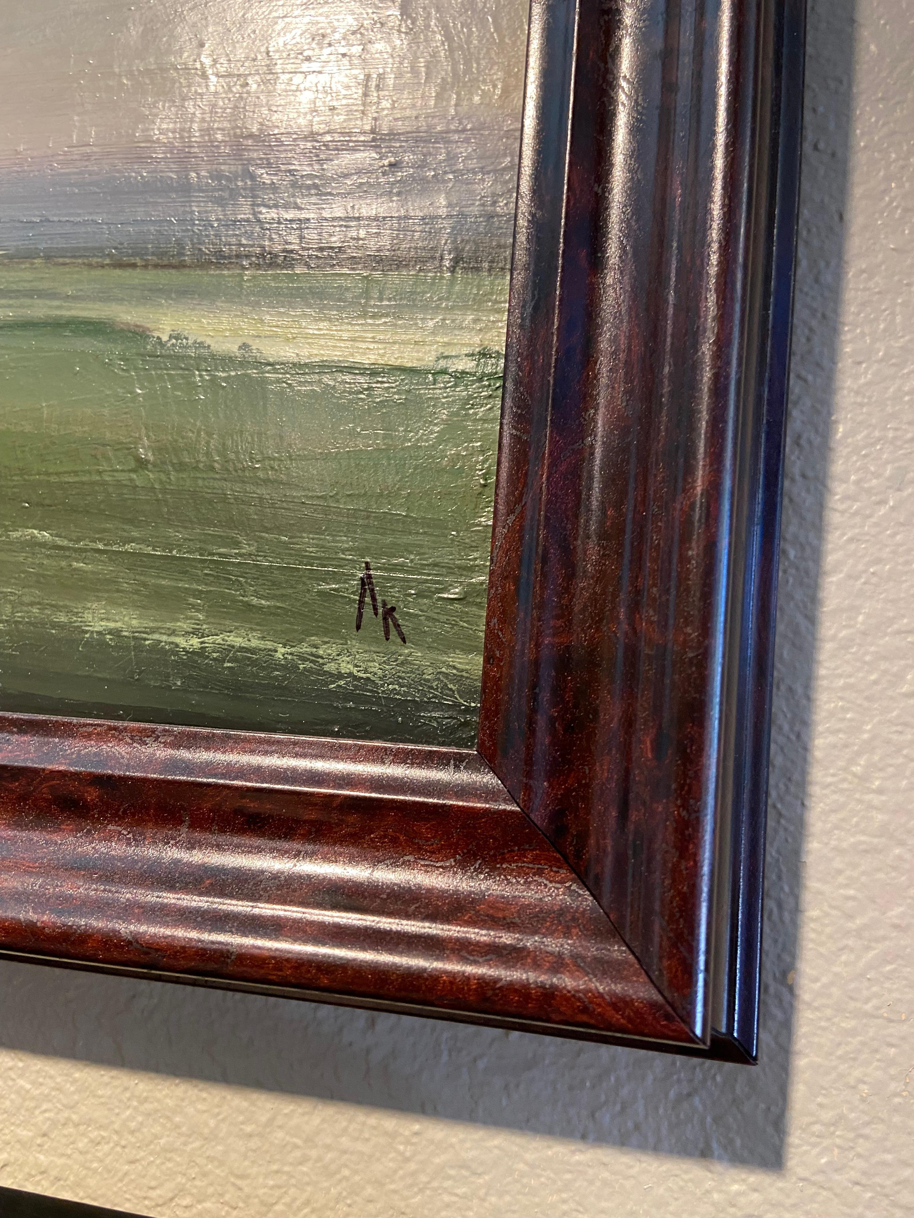Reflection, gamme avant-gardiste - Noir Abstract Painting par Alyson Kinkade
