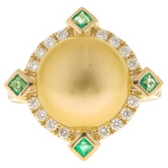 Alyssa 14K Yellow Gold Round-Cut Pearl Ring