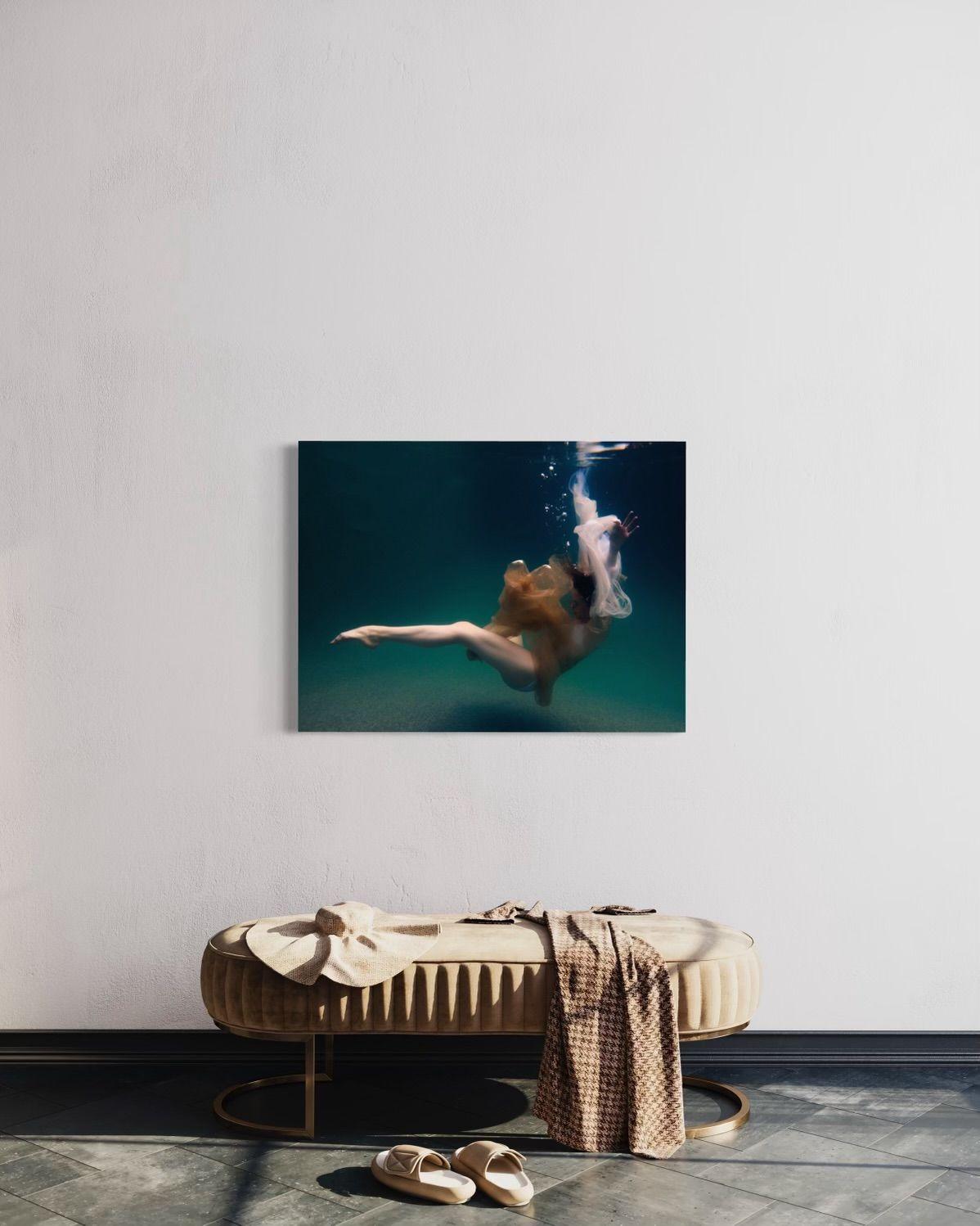 Alyssa Fortin Underwater Photograph Female Figurative Dancer Nature Water Swim For Sale 1