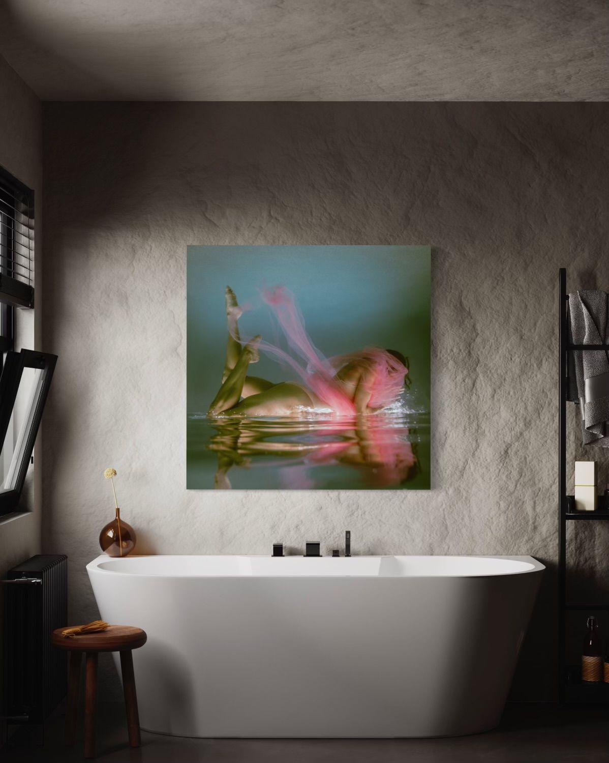 Alyssa Fortin Underwater Photograph Female Figurative Pink Dancing Bathing For Sale 3