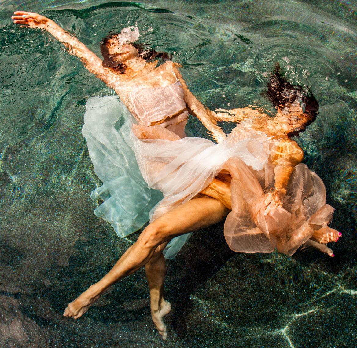 Alyssa Fortin Figurative Photograph - "With Kymatolege and Amphitrite, Light of Foot, " Figural Photography, 40" x 40"