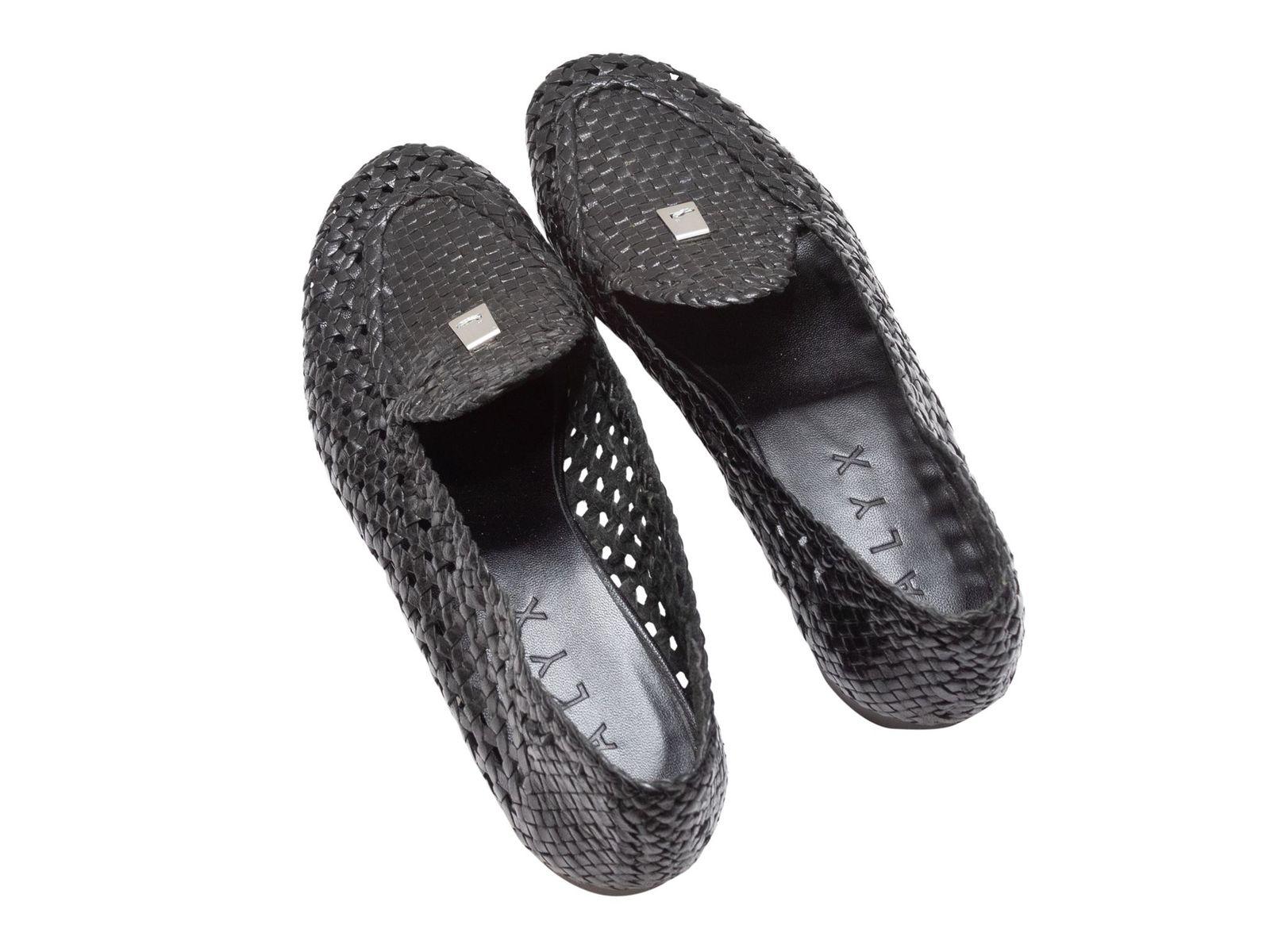Alyx Black  St. Marks Woven Leather Loafers In Good Condition In New York, NY