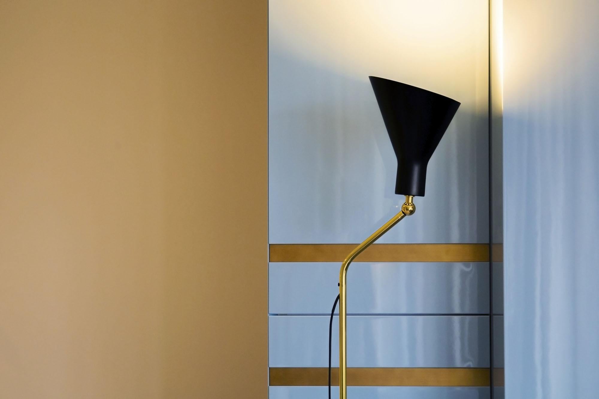 Brass Alzabile, Reading Floor Lamp by Ignazio Gardella for TATO For Sale