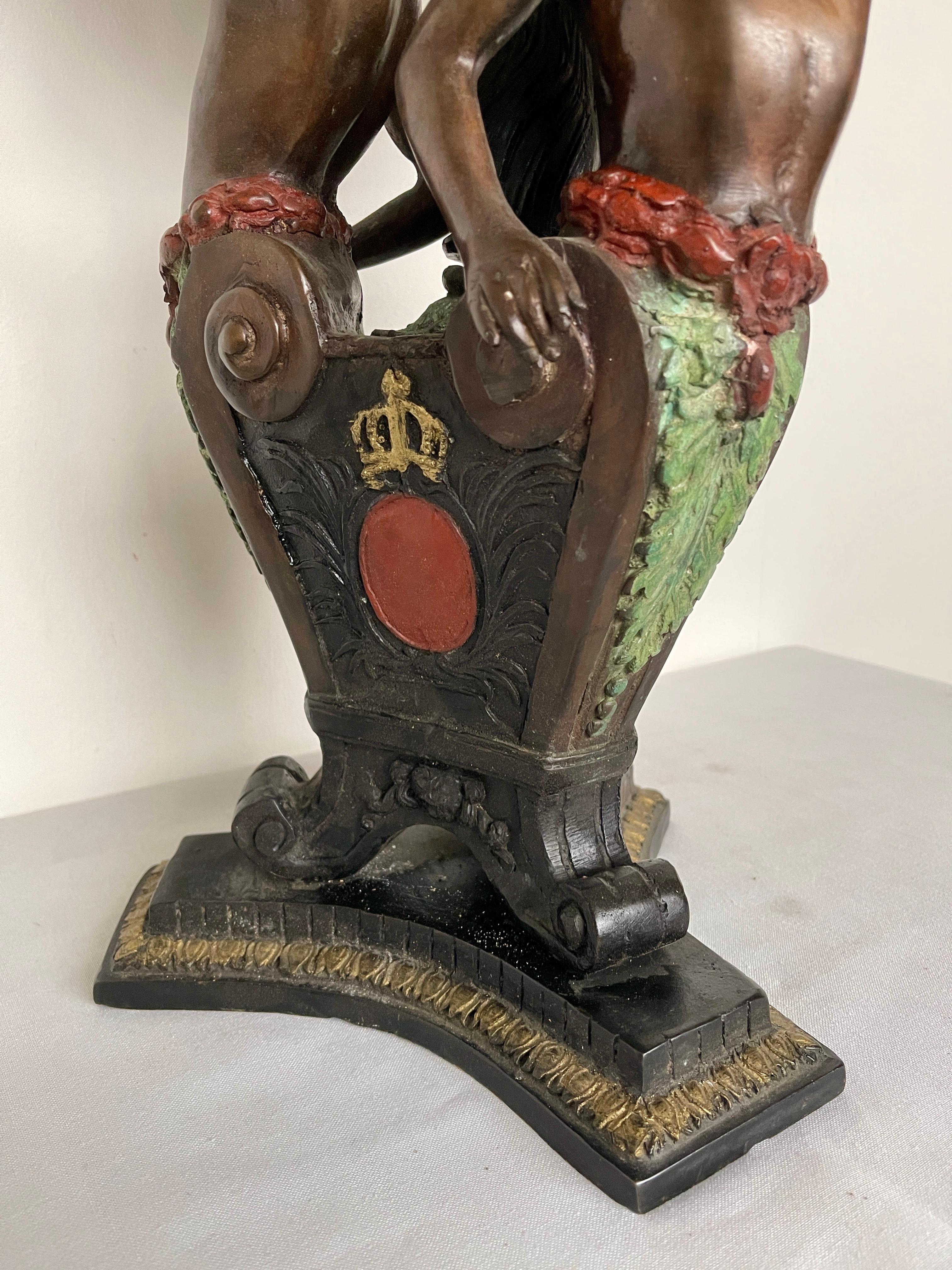 20th Century Alzata in bronzo con scultura di putti del XX secolo in vendita