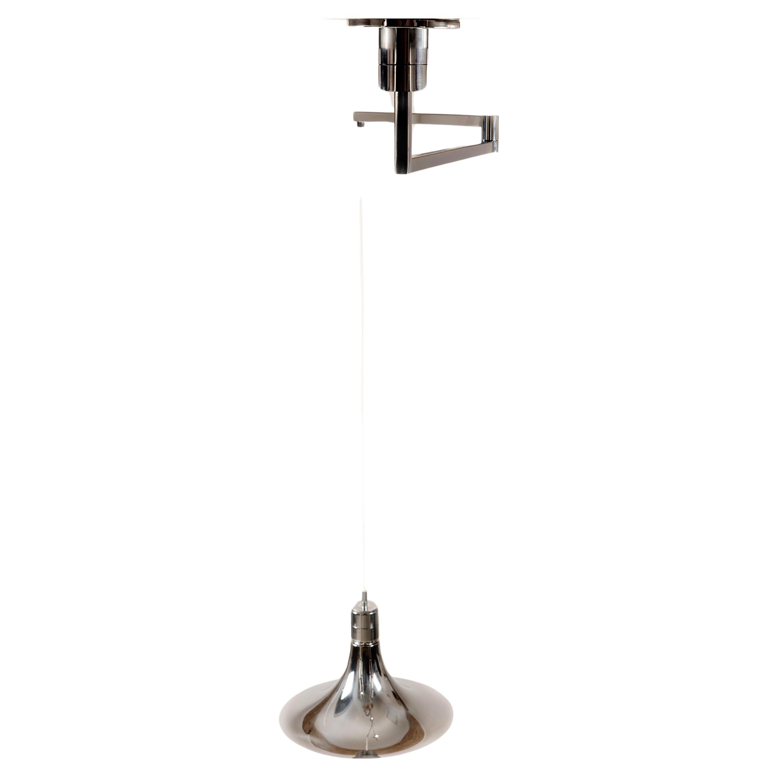 AM/AS Ceiling Lamp with Chromed Swing Arm by Franco Albini for Sirrah, 1960s