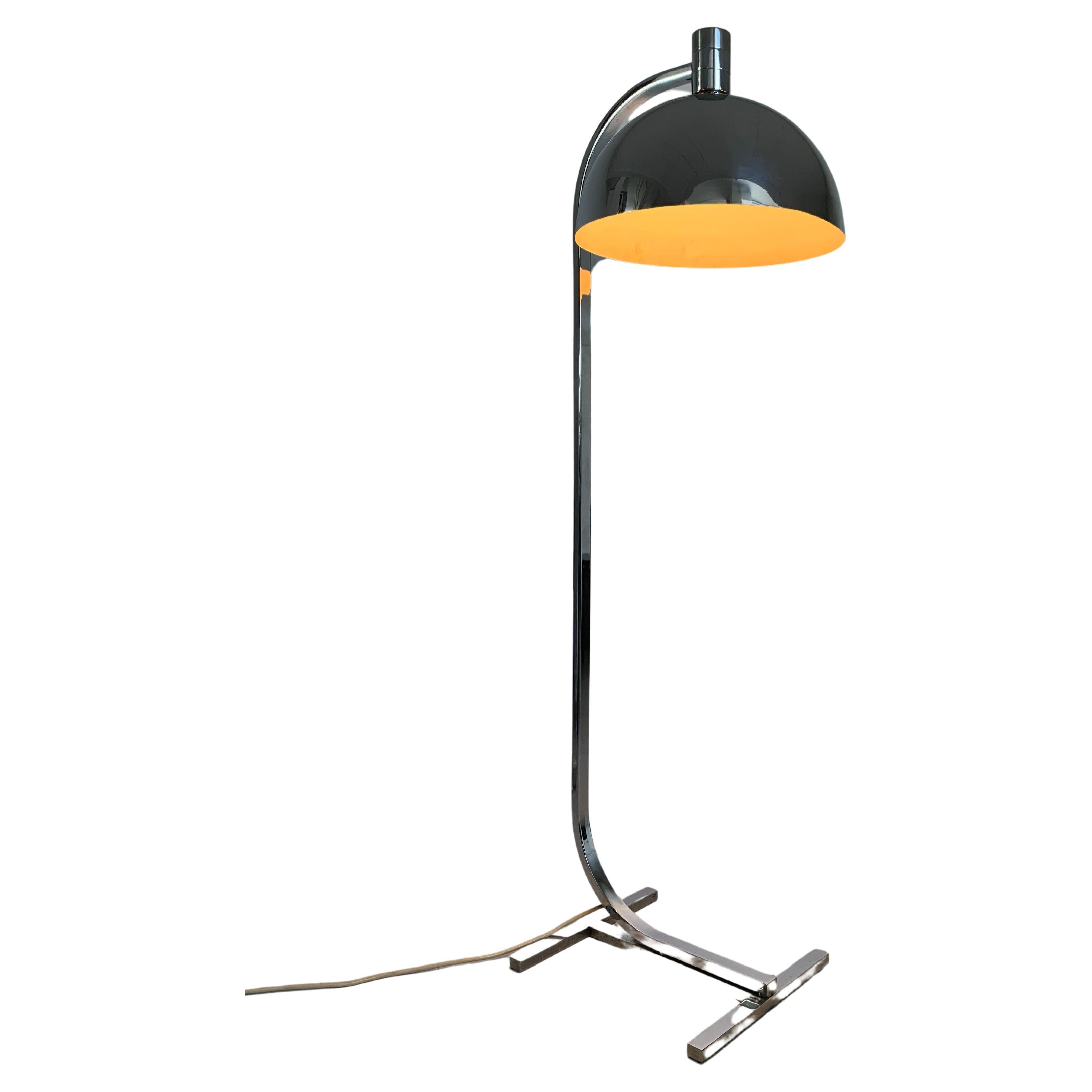 AM/AS Chromed Metal Floor Lamp by Italian Designers Franco Albini & Franca Helg