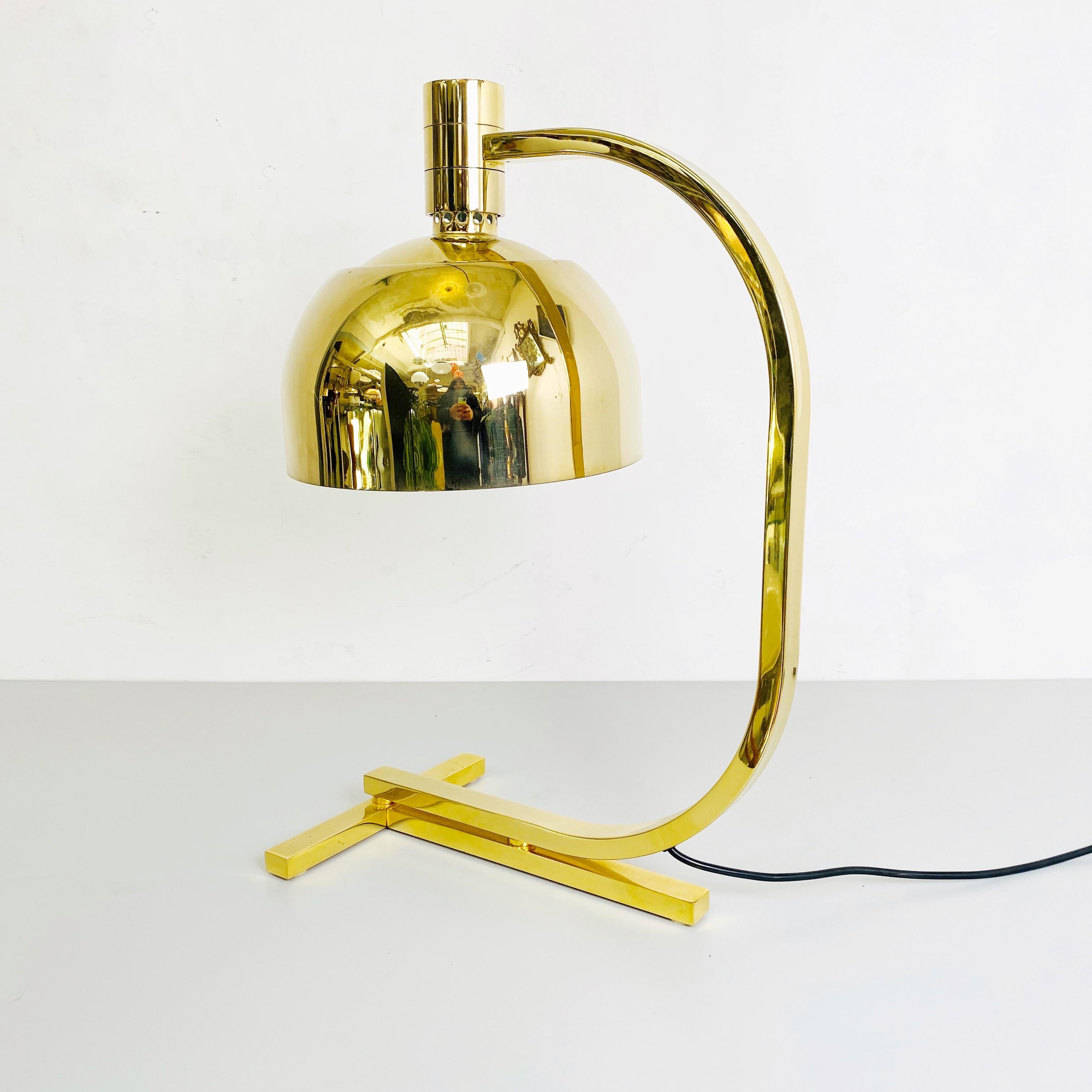 AM \ AS Gold-Chrom-Tischlampe von Franco Albini und Franca Helg für Sirrah, 1969 (Metall) im Angebot