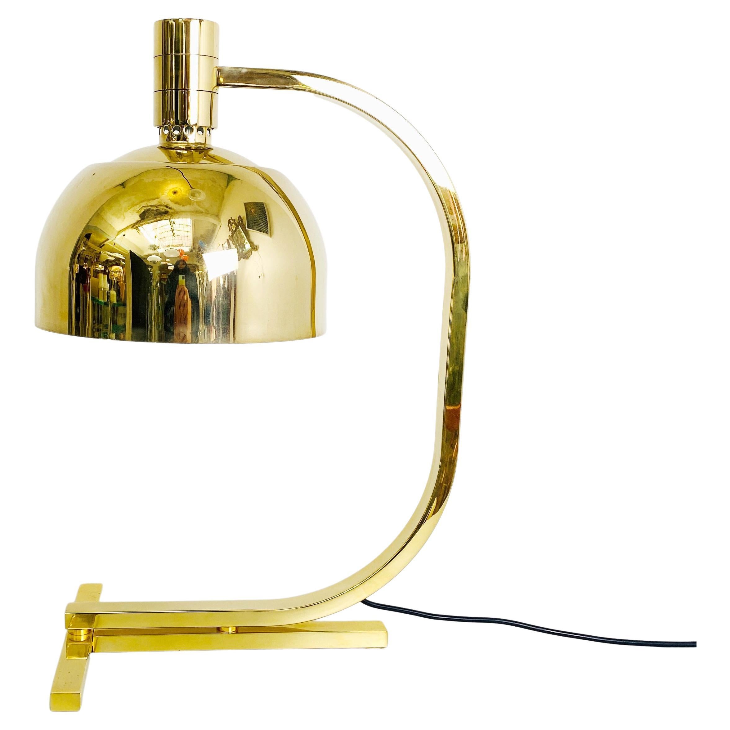 AM \ AS Gold-Chrom-Tischlampe von Franco Albini und Franca Helg für Sirrah, 1969 im Angebot