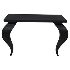 AM Console Table with 2 Carved Legs in Black Sandblasted Finish