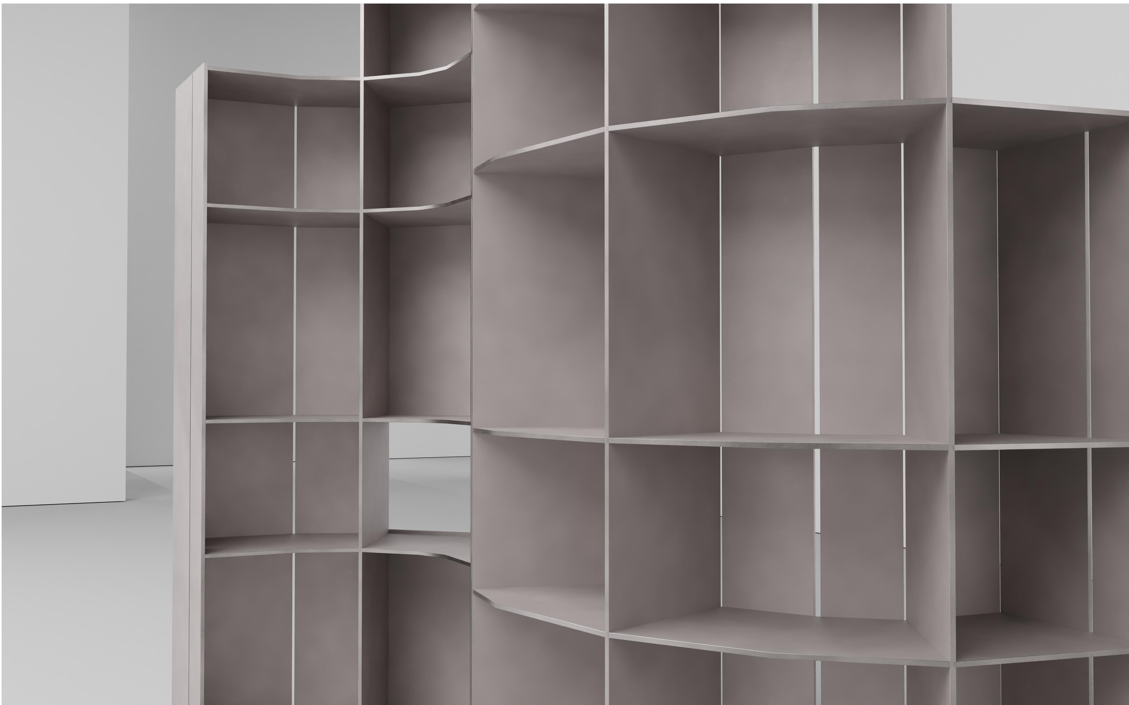 XXIe siècle et contemporain Étagère de sol AM en plaque d'aluminium ciré de Jonathan Nesci en vente