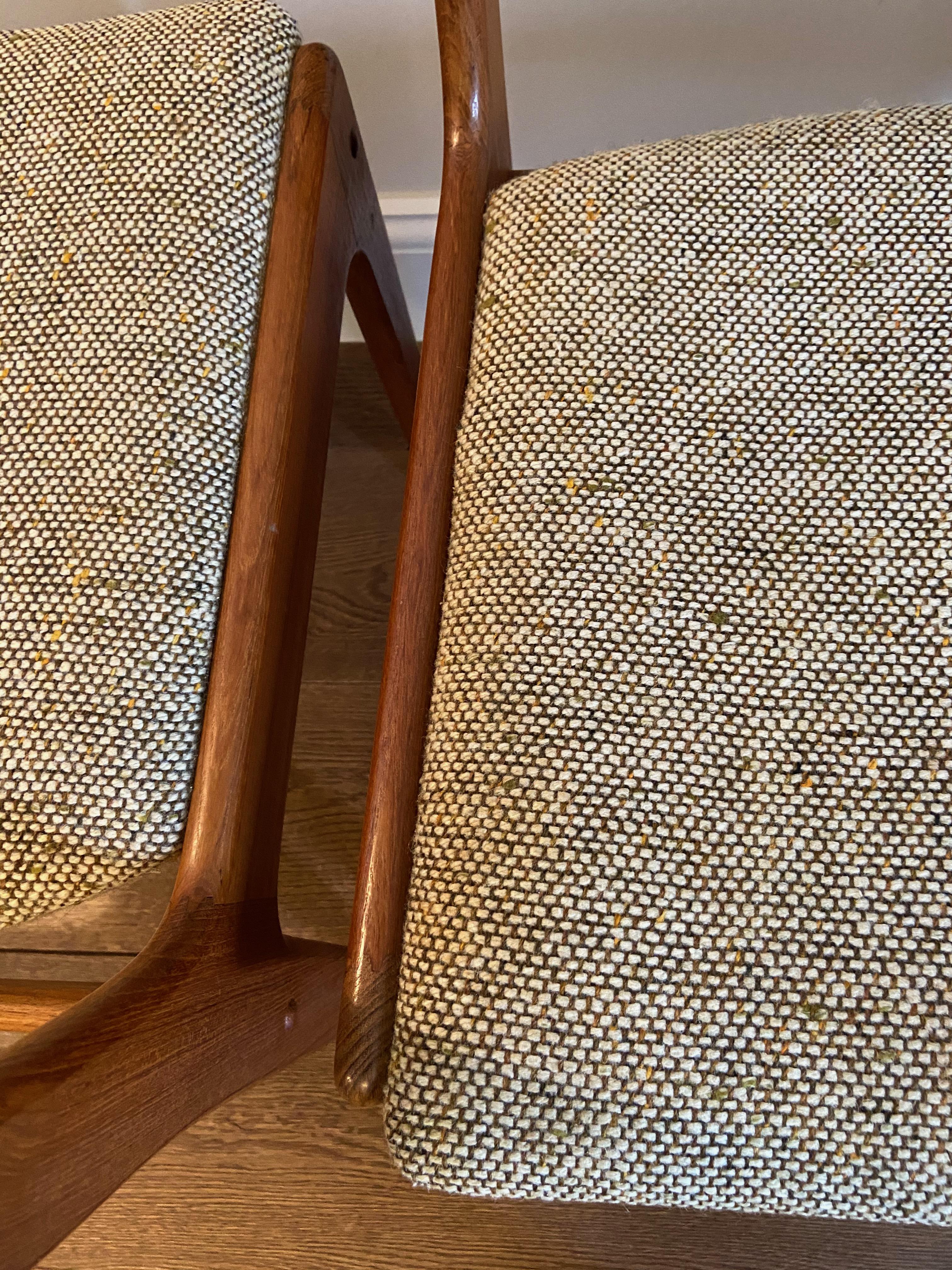 Am Møbler Denmark Set of Six Chairs, Teak and Tweed, from the 70s' 3