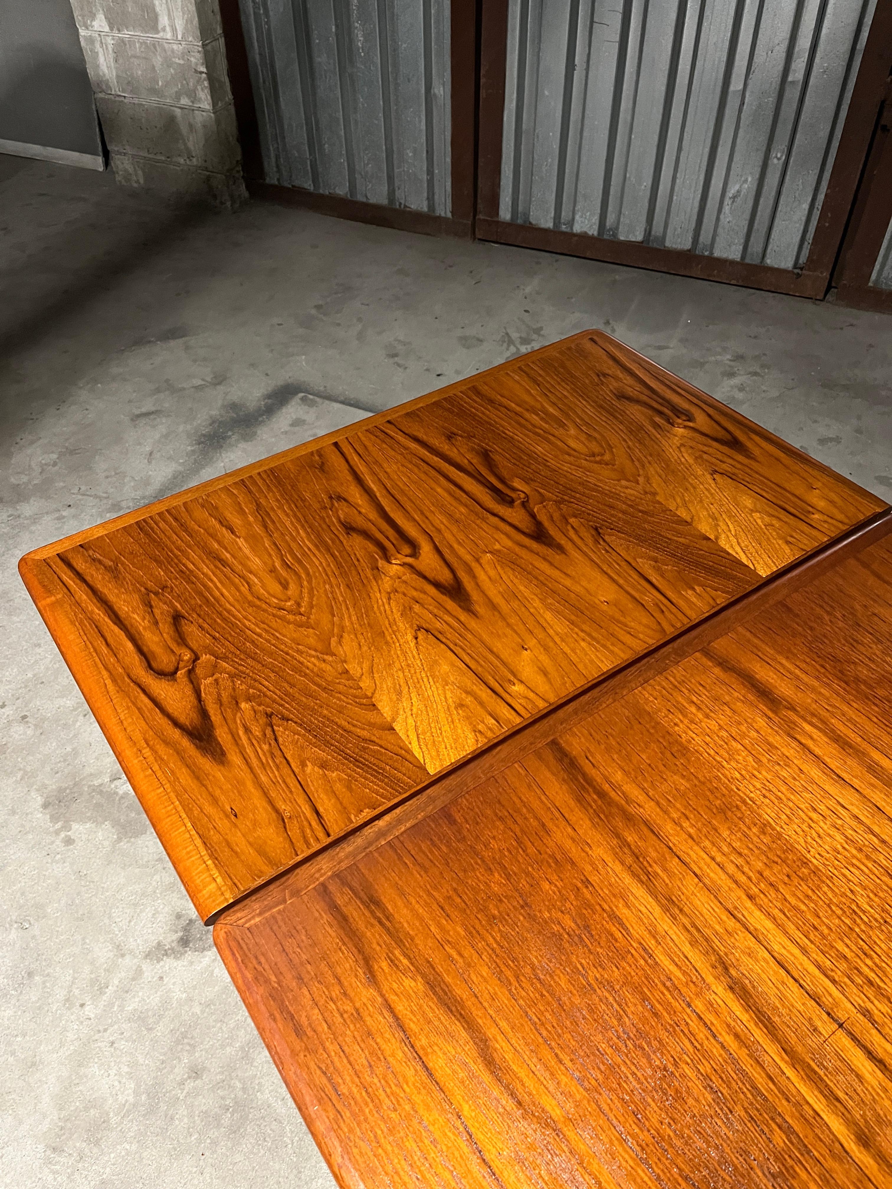 Am Mobler Danish Modern Teak Extending Dining Table, 1960s 4