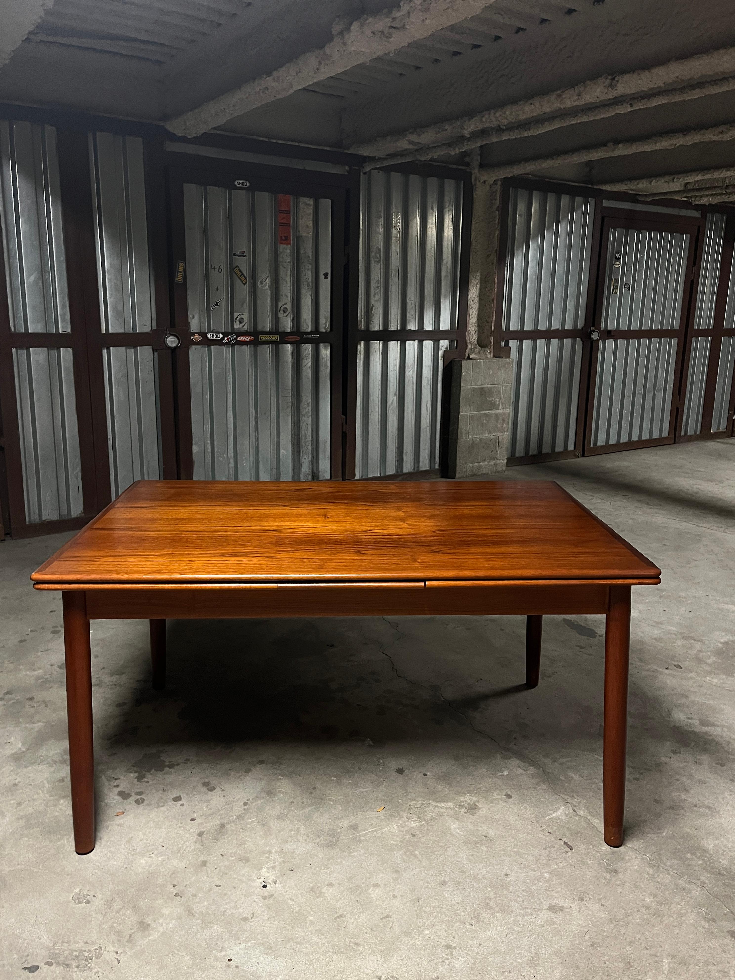 Mid-Century Modern Am Mobler Danish Modern Teak Extending Dining Table, 1960s