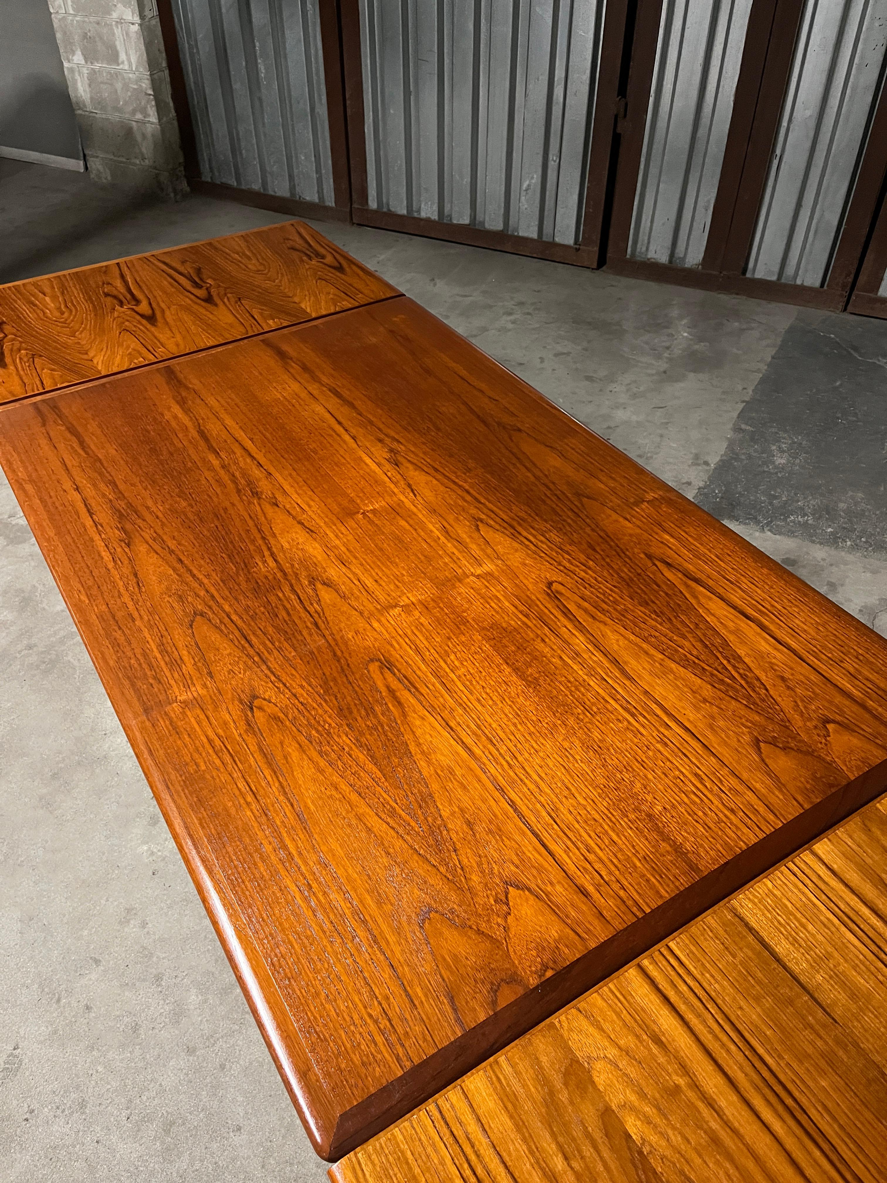 Am Mobler Danish Modern Teak Extending Dining Table, 1960s 3