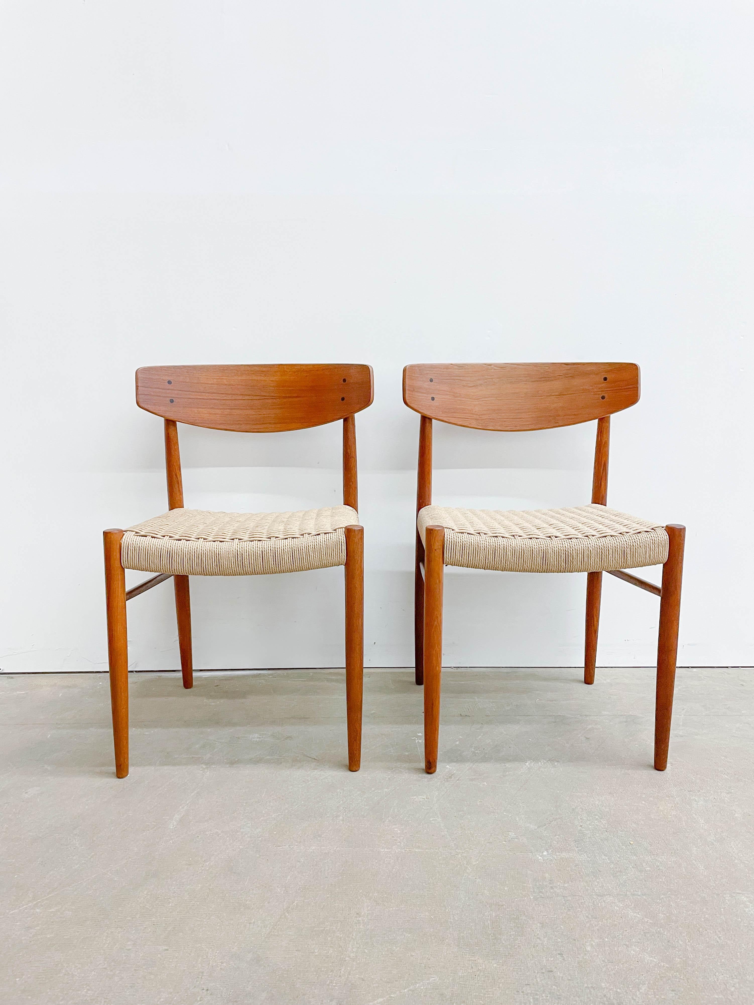 Mid-Century Modern Am Moller 501 Dining Chairs, 'Set of 6' For Sale