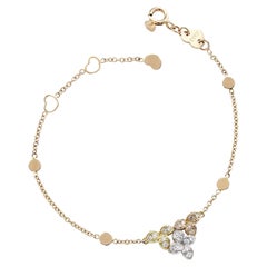 Ama Bracelet in 18k Rose, White & Yellow Gold w/ White & Champagne Diamonds