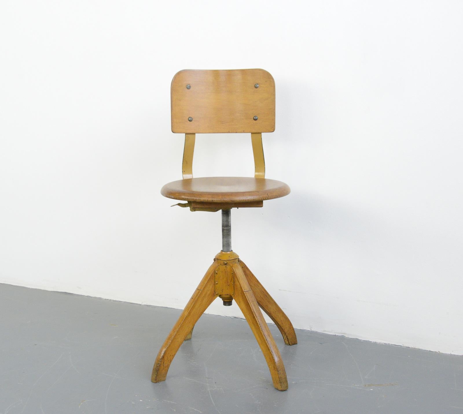 Beech Ama Elastik Factory Chair, circa 1930s