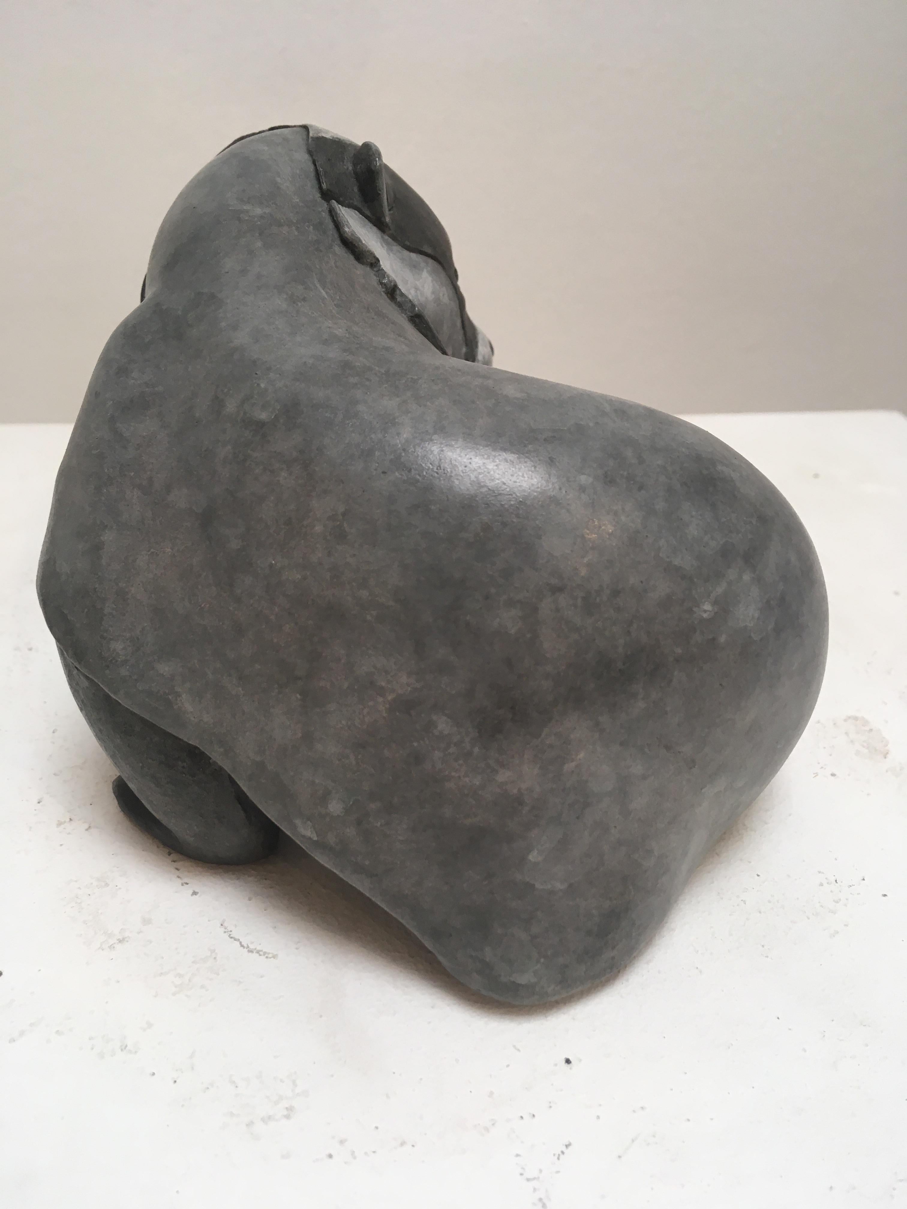 Persecuted - contemporary bronze wildlife animal badger sculpture - Contemporary Sculpture by Ama Menec