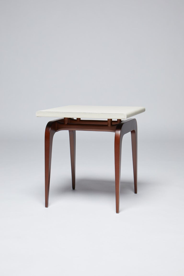 Side Table, AMA by Reda Amalou. Elegant corner table, Leather and