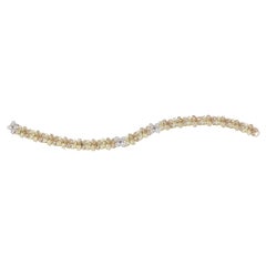 Ama Tennis Bracelet in 18k Rose, White Yellow Gold w/ White & Champagne Diamonds